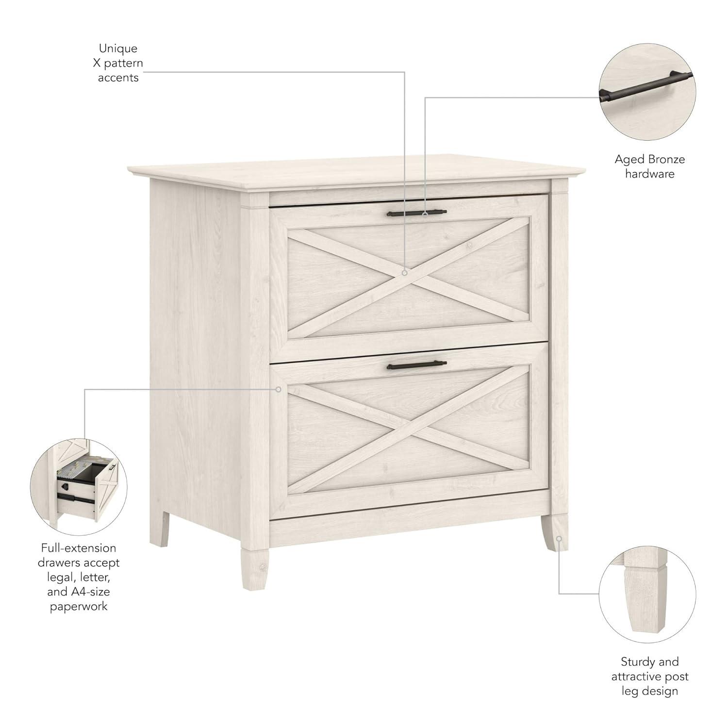 Rosalind Wheeler 2 Drawer Lateral File Cabinet In Linen Oak | Document Storage For Home Office | Accent Chest With Drawers