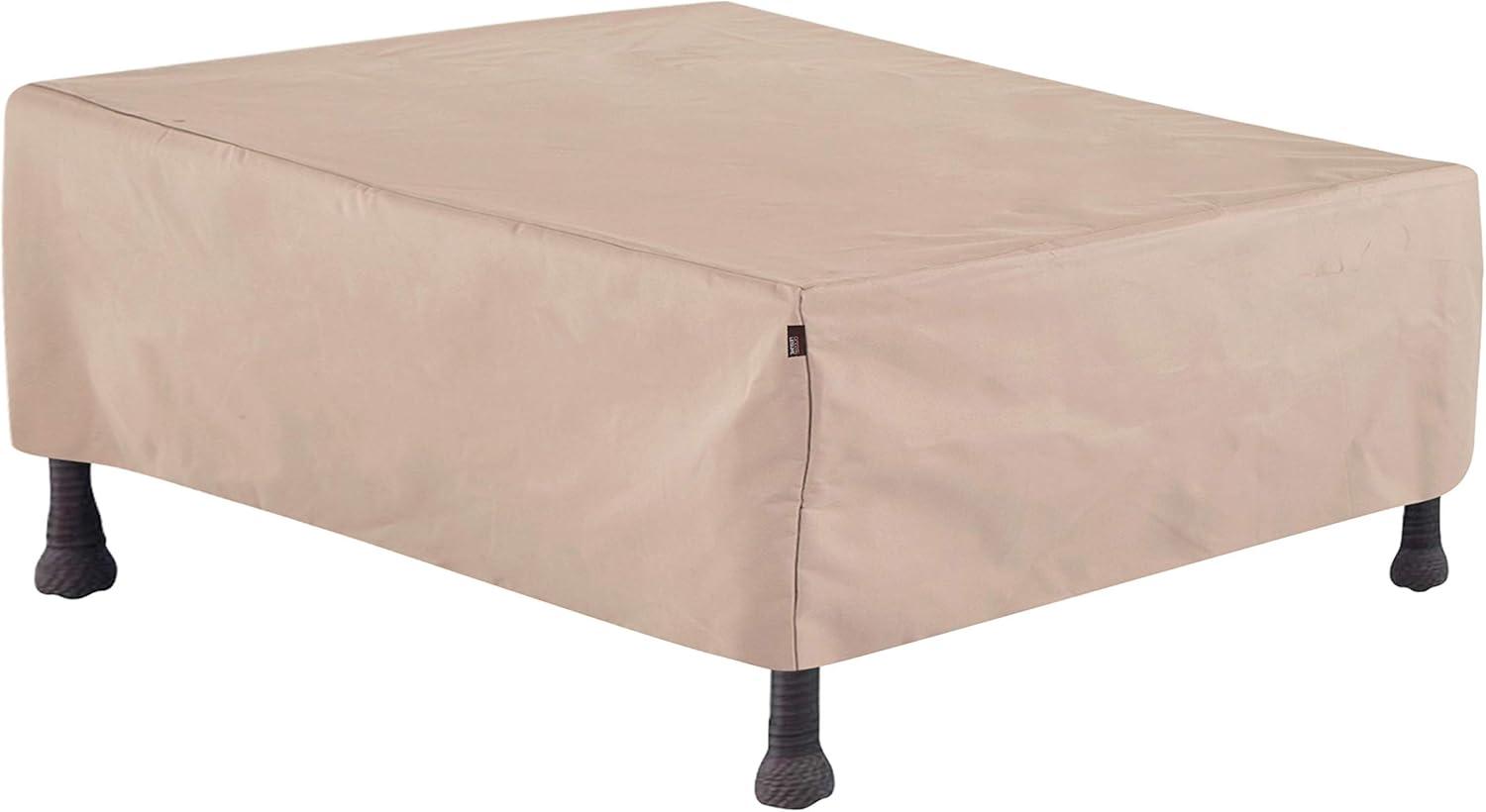 Modern Leisure Chalet Outdoor Patio Ottoman Cover, 48"L x 25"W x 18"H, Beige