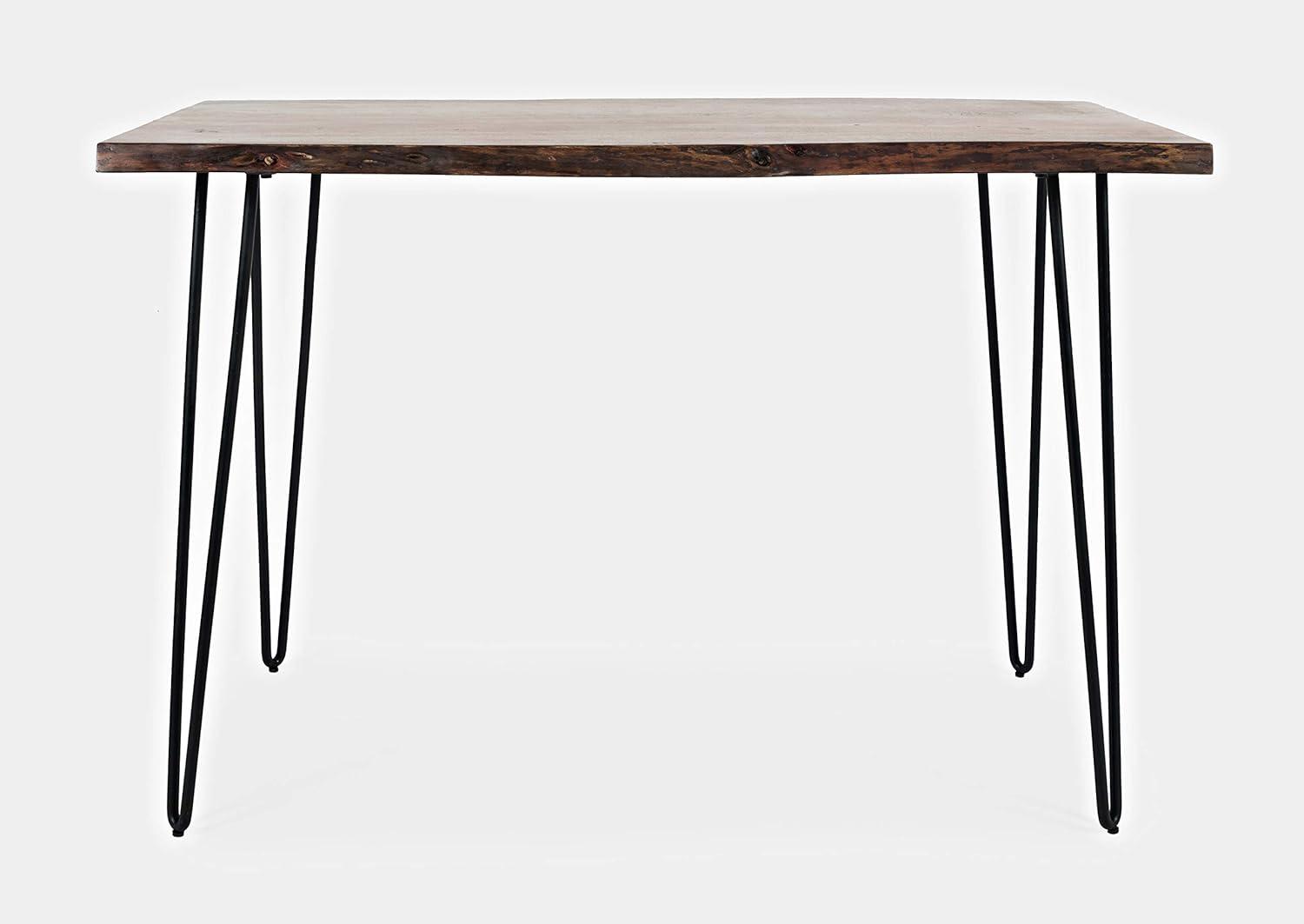 Chestnut Live Edge Wood Counter Height Dining Table with Hairpin Legs