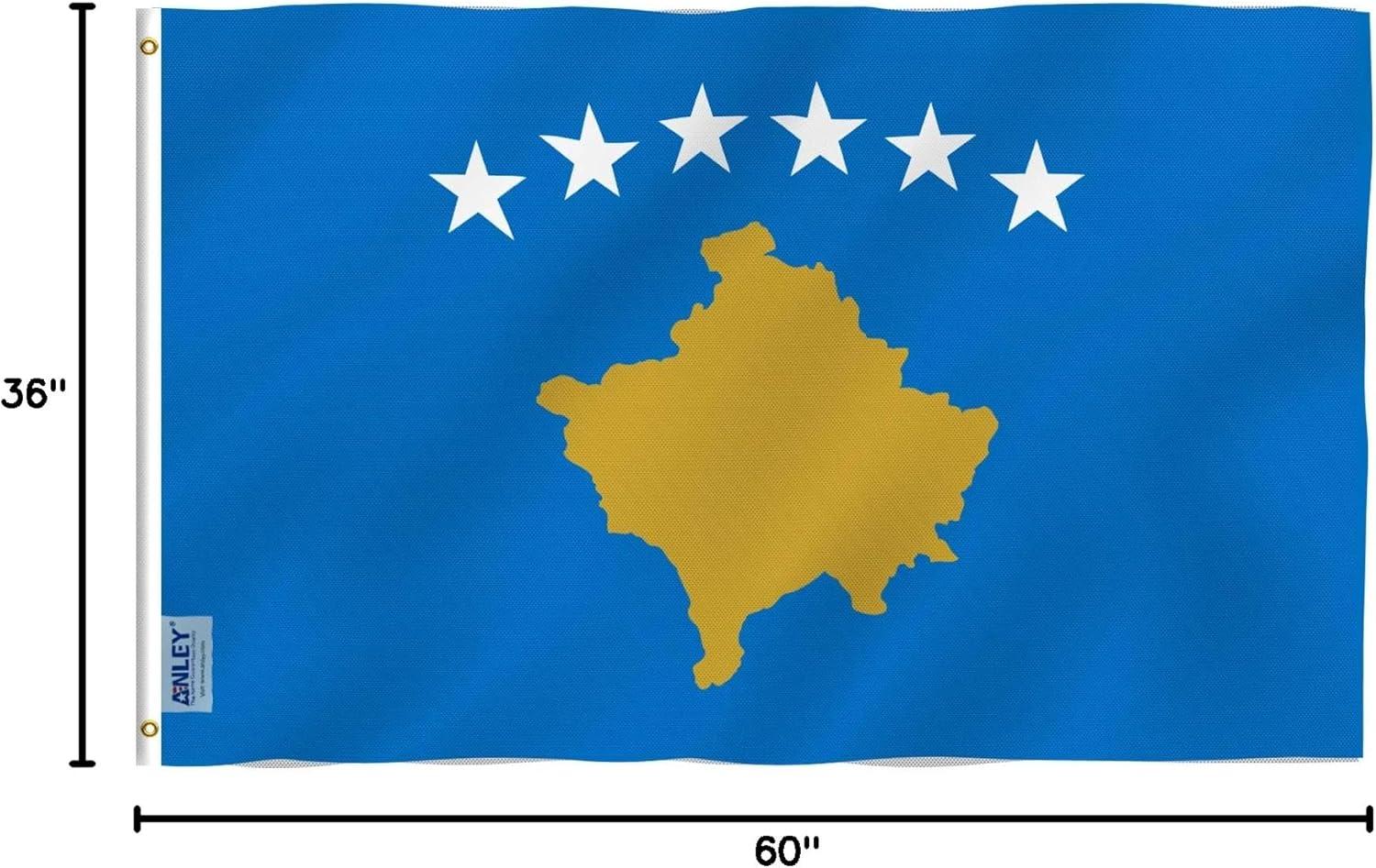 Kosovo Flag 3x5 Feet Polyester with Brass Grommets