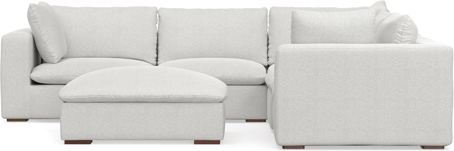 AllModern Maud Modular Sofa and Ottoman Set 125-inch-wide L-Shaped Sofa and Matching 36-inch-wide Table Ottoman for Living Room