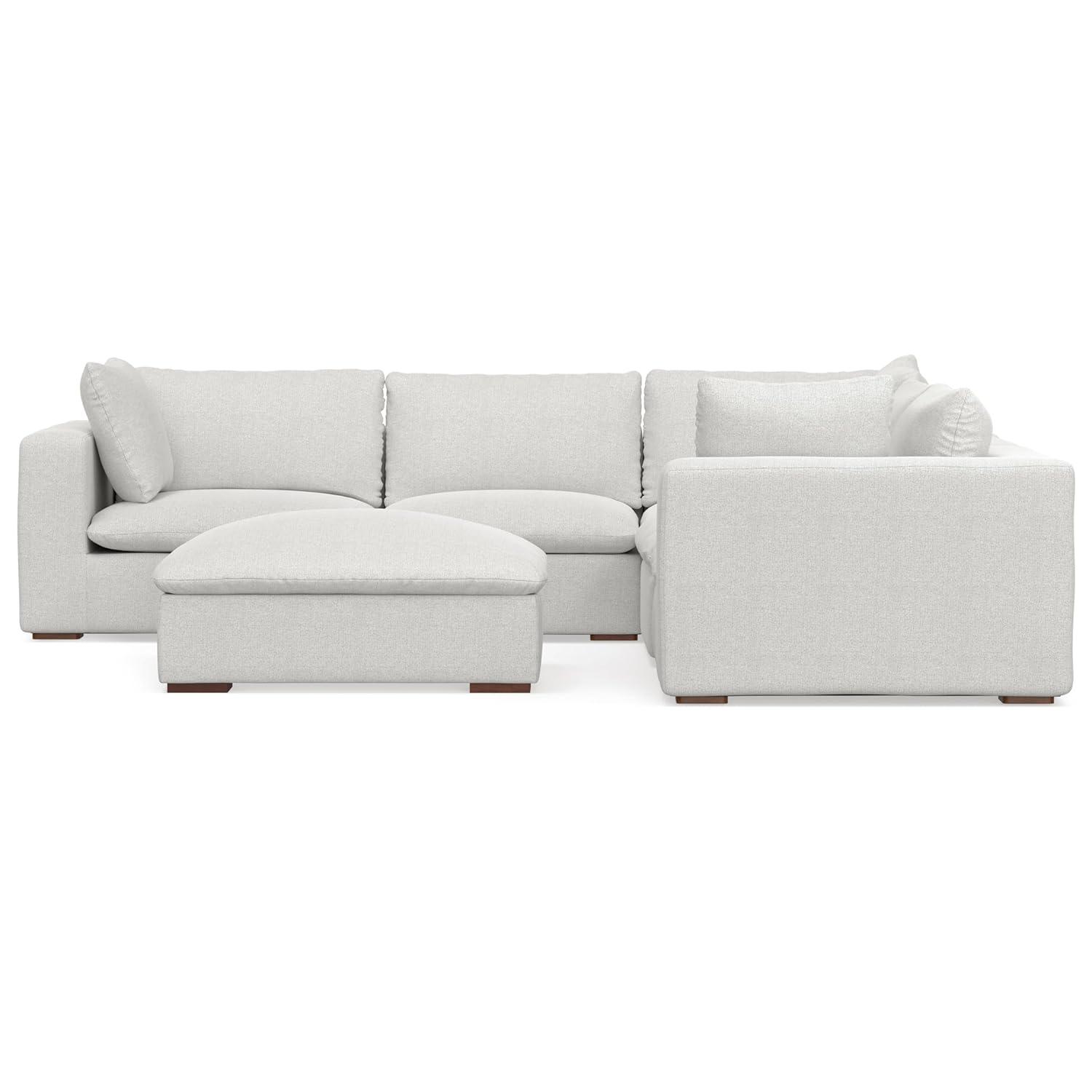 AllModern Maud Modular Sofa and Ottoman Set 125-inch-wide L-Shaped Sofa and Matching 36-inch-wide Table Ottoman for Living Room