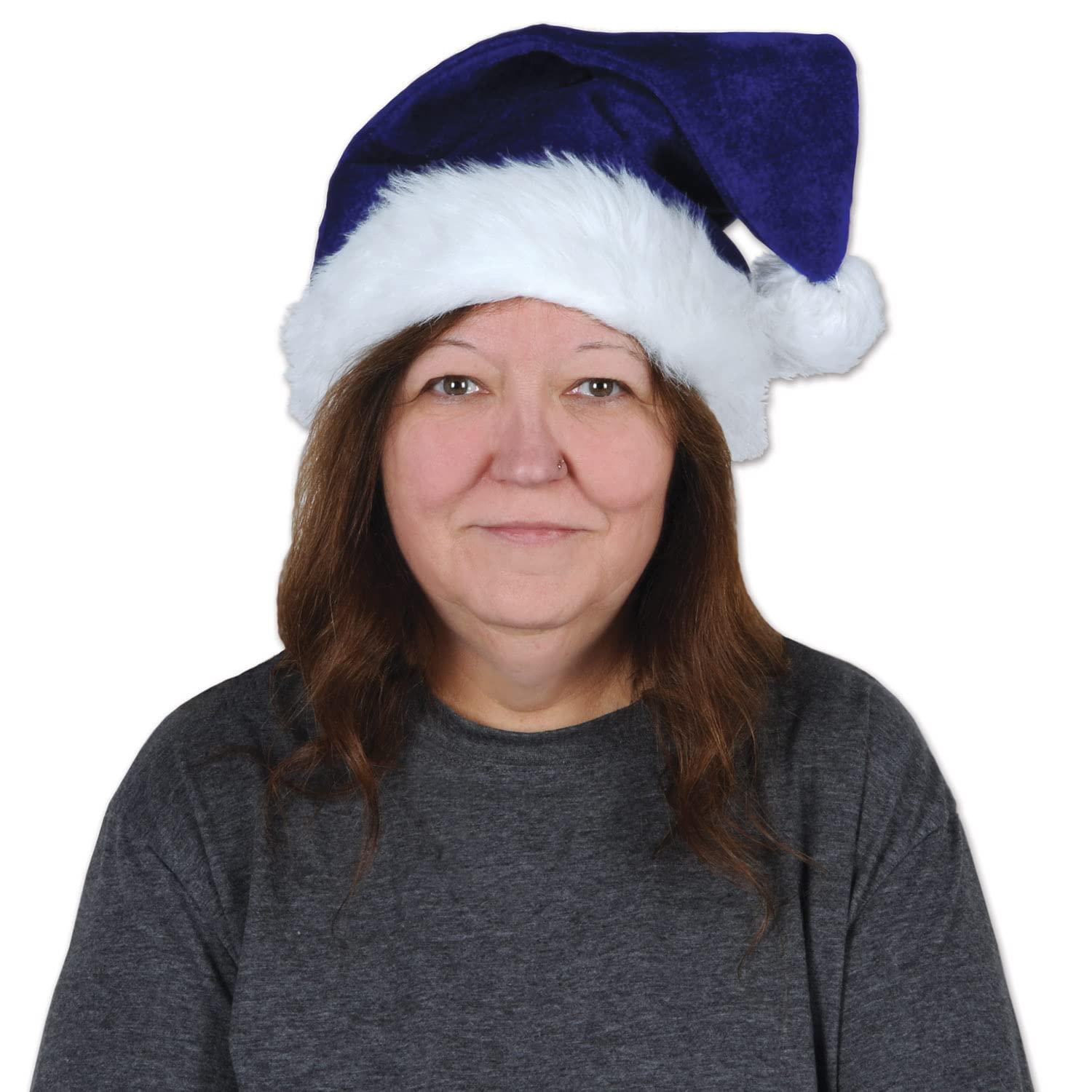 Beistle Blue Santa Hat, (2/Pkg) Blue