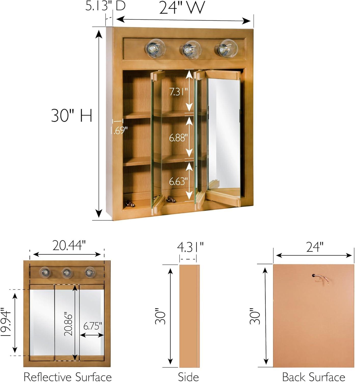 Richland 24-Inch Wood Medicine Cabinet in Nutmeg Oak