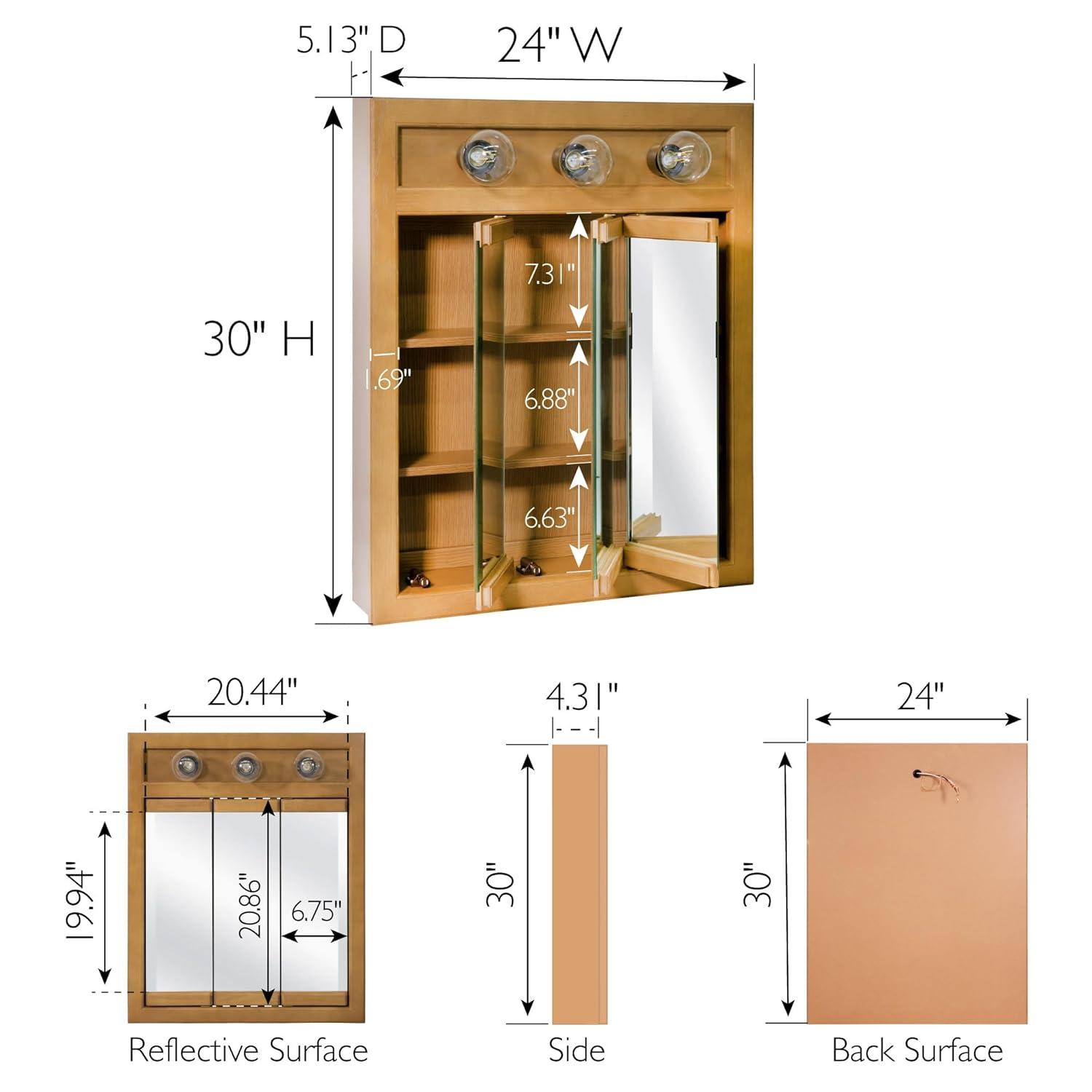 Richland 24-Inch Wood Medicine Cabinet in Nutmeg Oak