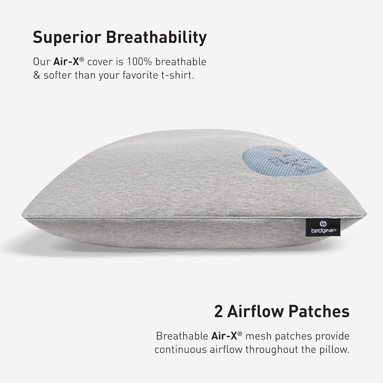 Bedgear Flow Performance Pillow - Breathable Bed Pillow - Medium - Washable Cover