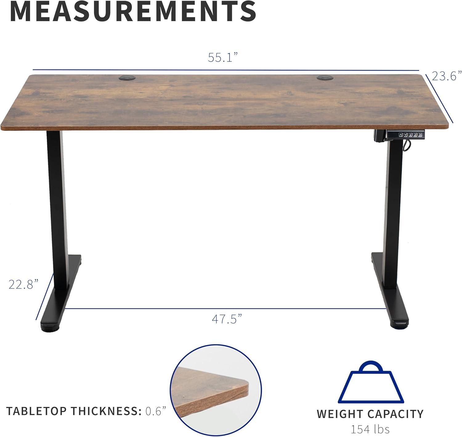 Vivo VIVO 55" x 24" Electric Sit Stand Desk, Height Adjustable Workstation (E155TB series)