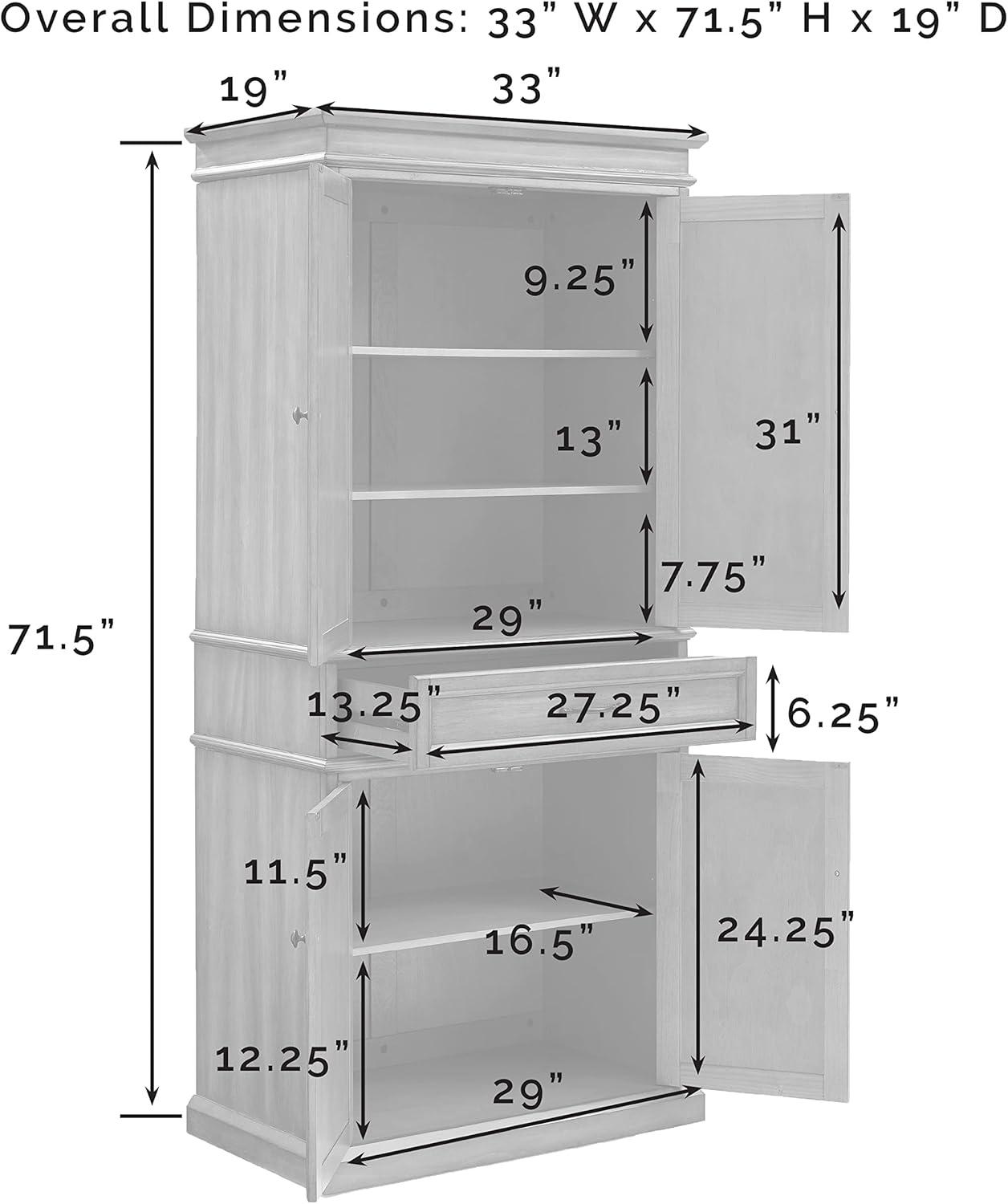 Parsons Pantry Storage Wood/Mahogany - Crosley: Adjustable Shelving, Drawer, Traditional Style