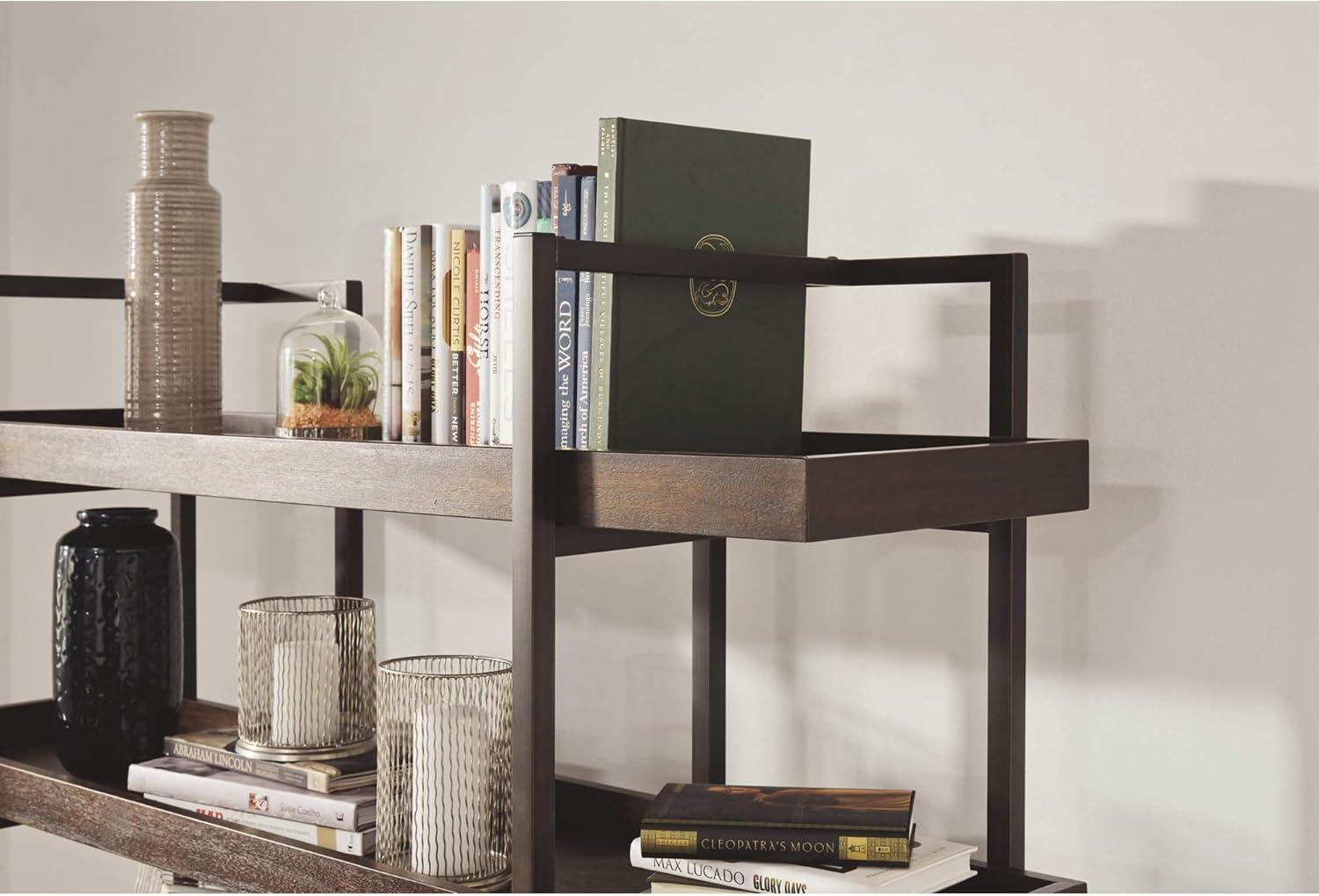 Starmore Industrial Brown Acacia and Steel Bookcase