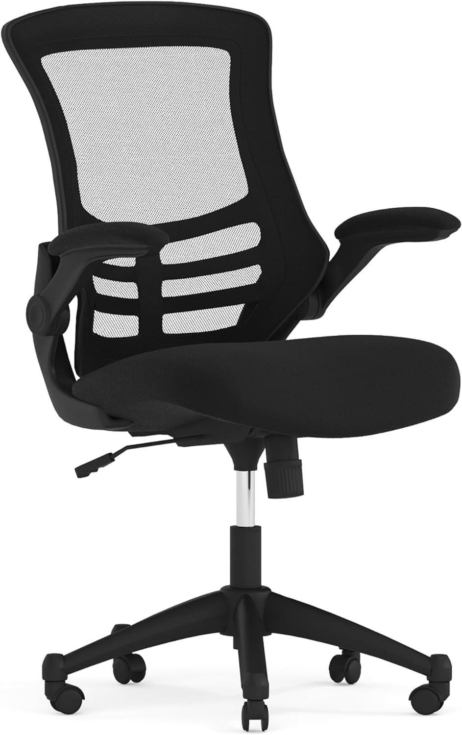 Jayetta Mid-Back Mesh Swivel Ergonomic Office Chair with Flip-Up Arms