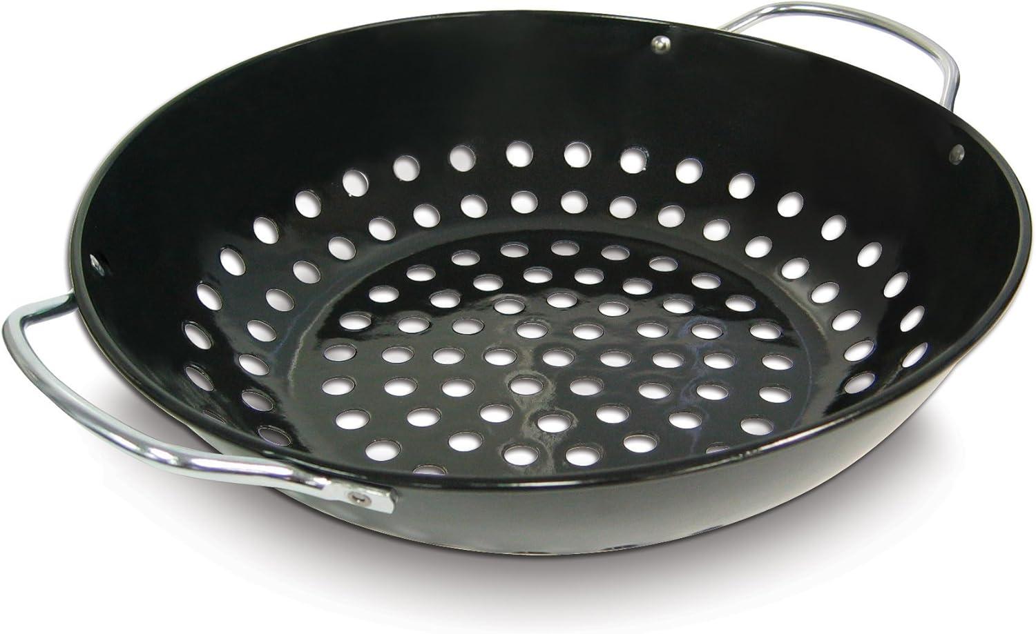 11-Inch Black Porcelain Coated Grill Wok Topper