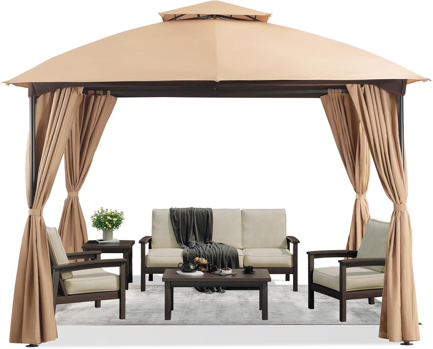 10 Ft. W x 10 Ft. D Iron Patio Gazebo