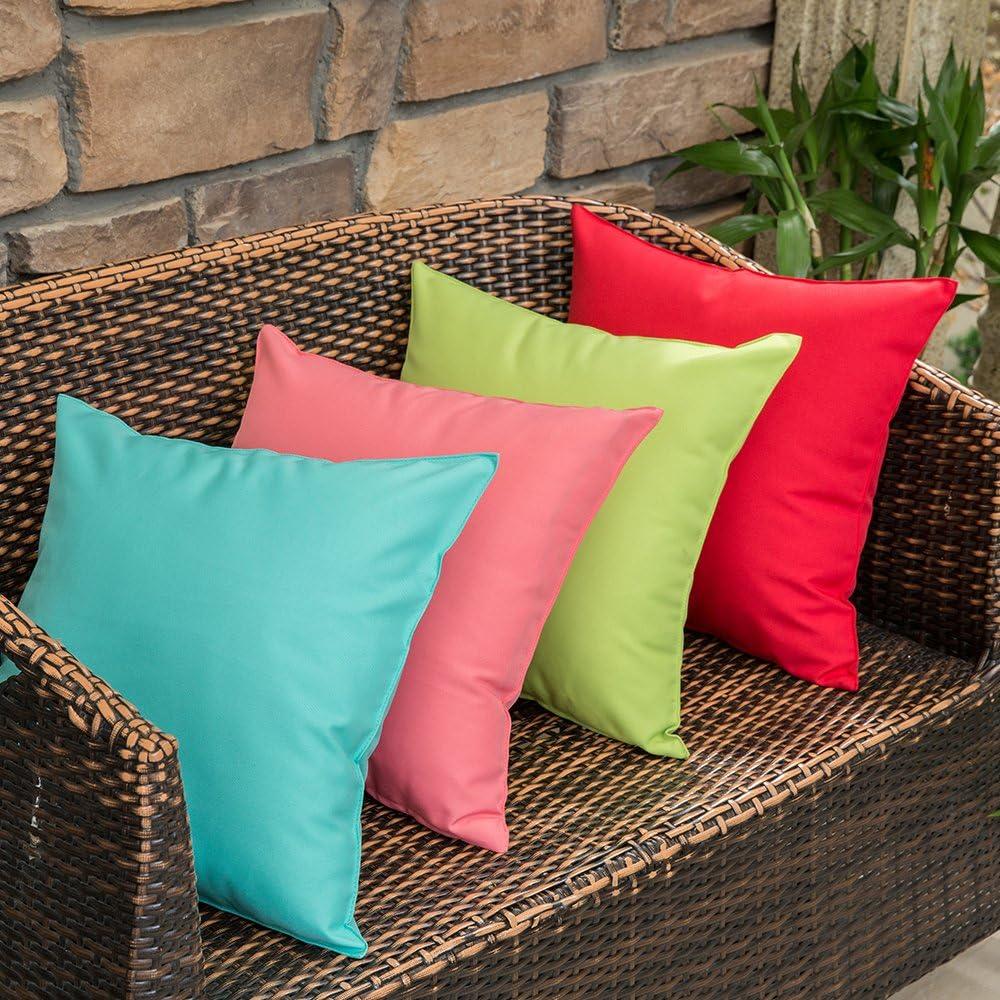 MIULEE Pack of 2 Decorative Outdoor Waterproof Pillow Covers Square Garden Cushion Sham Throw Pillowcase Shell for Spring Patio Tent Couch 18x18 Inch Red