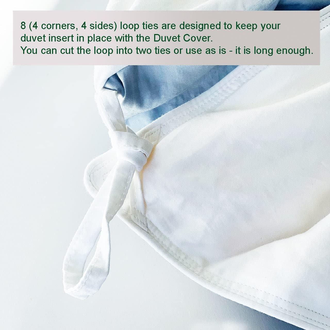 TheCotton&Silk Long-staple Cotton Duvet Cover for Adult Kid Teen Tween Senior Toddler, 3-Piece, White, Queen Size
