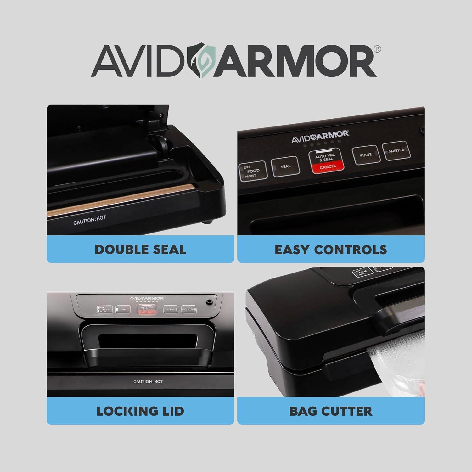 Avid Armor Vacuum Sealer AVS7900, Food Saver Vacuum Machine with Bult-in Cutter, Dry & Moist Food Sealer Modes