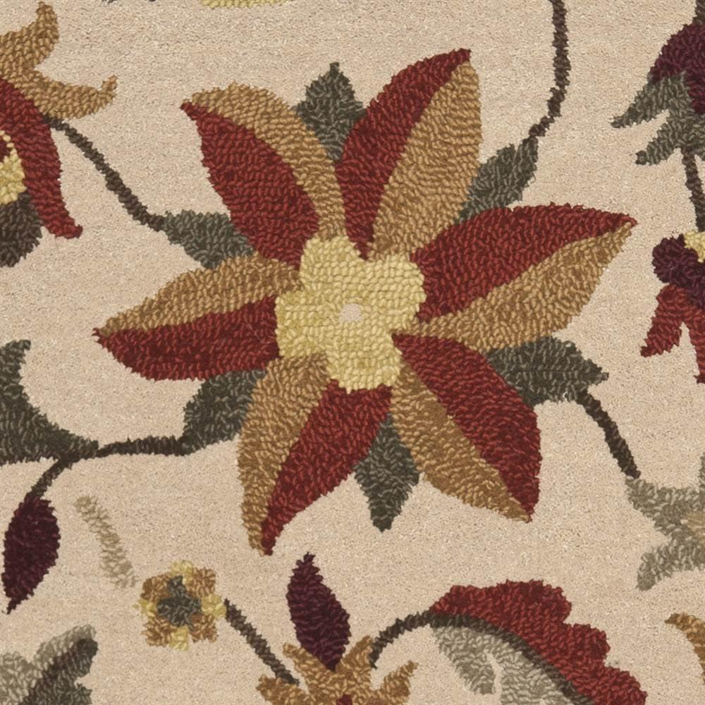 SAFAVIEH Jardin Dulcibella Floral Wool Area Rug, Beige/Multi, 5' x 8'