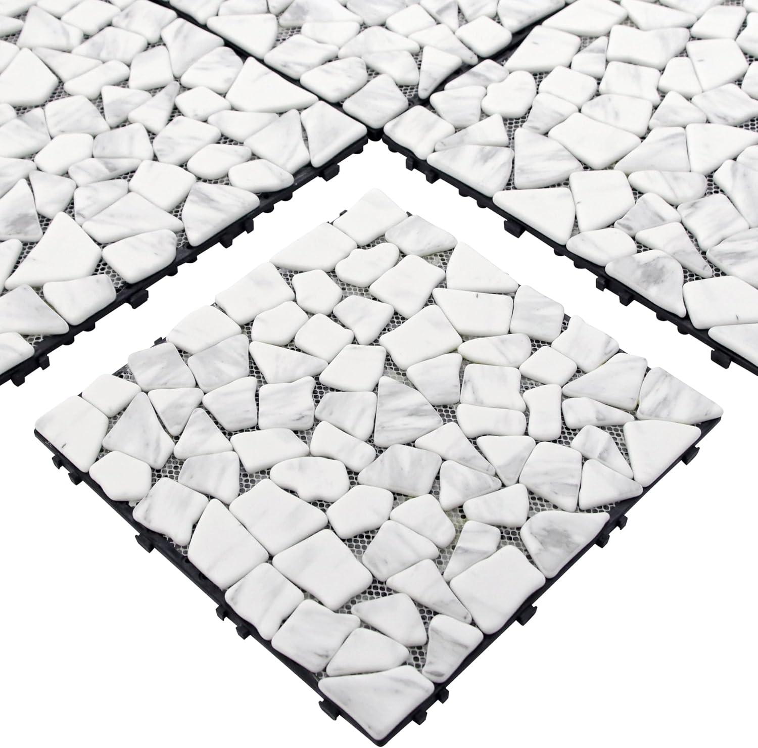 12'' L x 12'' W Stone Interlocking Deck Tile