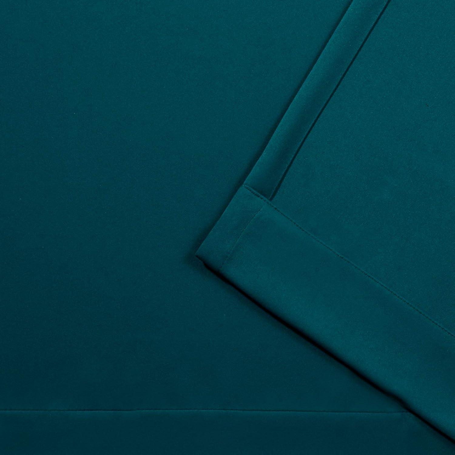 Set of 2 (63"x52") Sateen Twill Weave Insulated Blackout Grommet Top Window Curtain Panels Teal - Exclusive Home