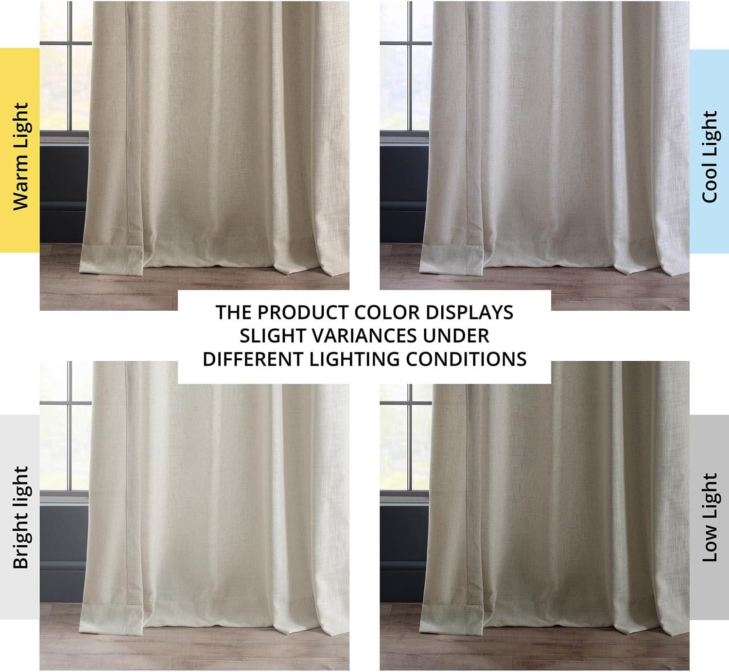 Malted Cream Heavy Faux Linen Curtain (1 Panel), Malted Cream, 50W X 108L