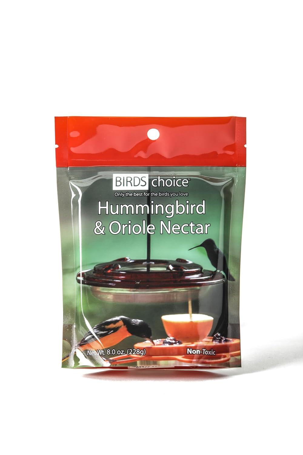 Birds Choice 8oz Hummingbird & Oriole Nectar: Easy-Mix, High-Energy, Flower-Simulating Food Formula