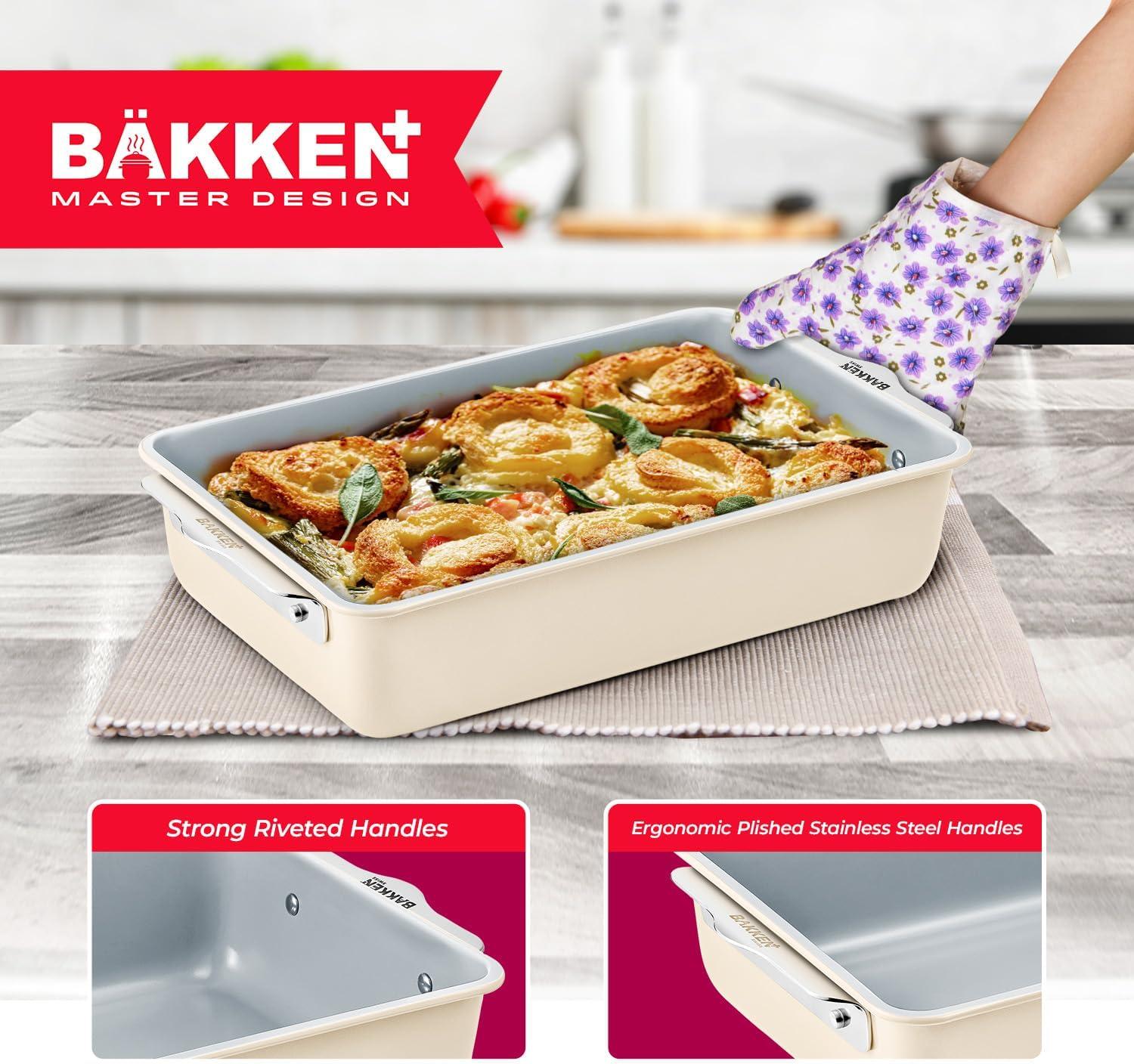 Bakken Swiss Premium Sheet Pan Set - Aluminized Steel with Ceramic Non-Stick Coating - Proper Size, Even Heat Distribution