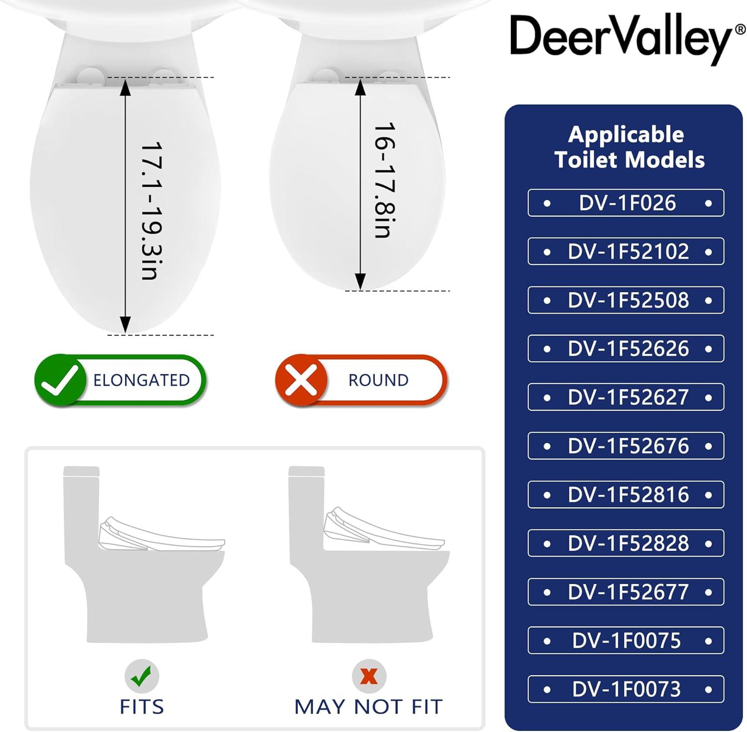 Electric Quiet Close Bidet Seat for Elongated Toilets in White