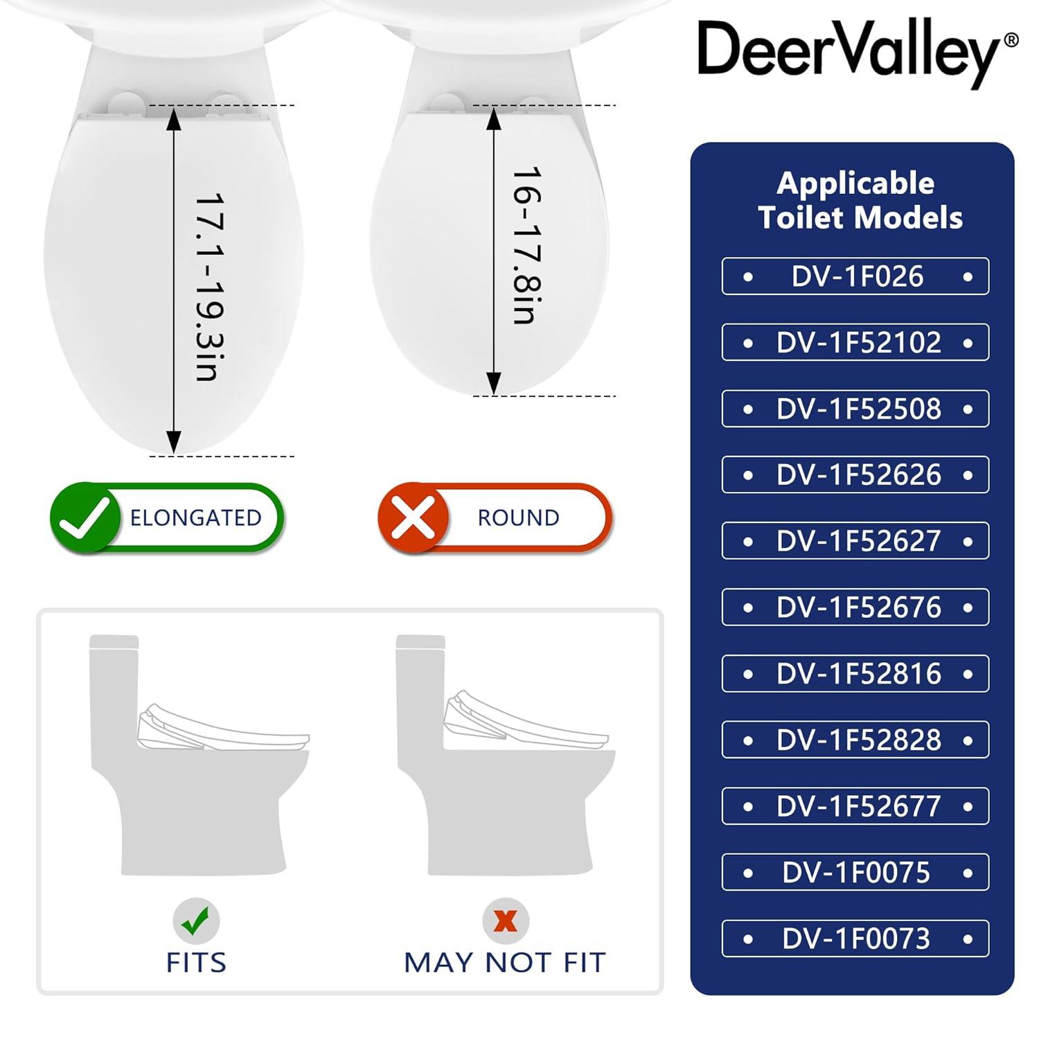 Electric Quiet Close Bidet Seat for Elongated Toilets in White
