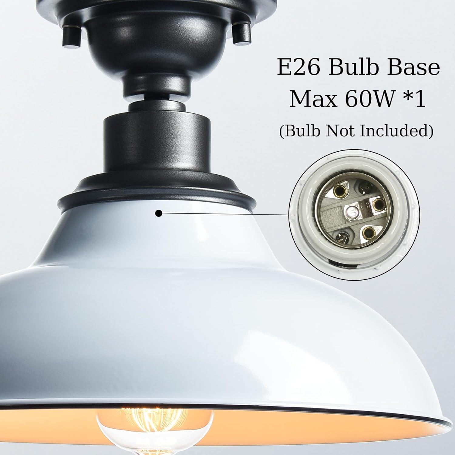 Modern Yellow Semi Flush Mount Light Barn Style Ceiling Light Fixture