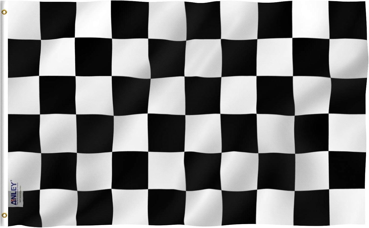ANLEY 3x5 foot Checkered Flag - Black and White Racing Flags Polyester