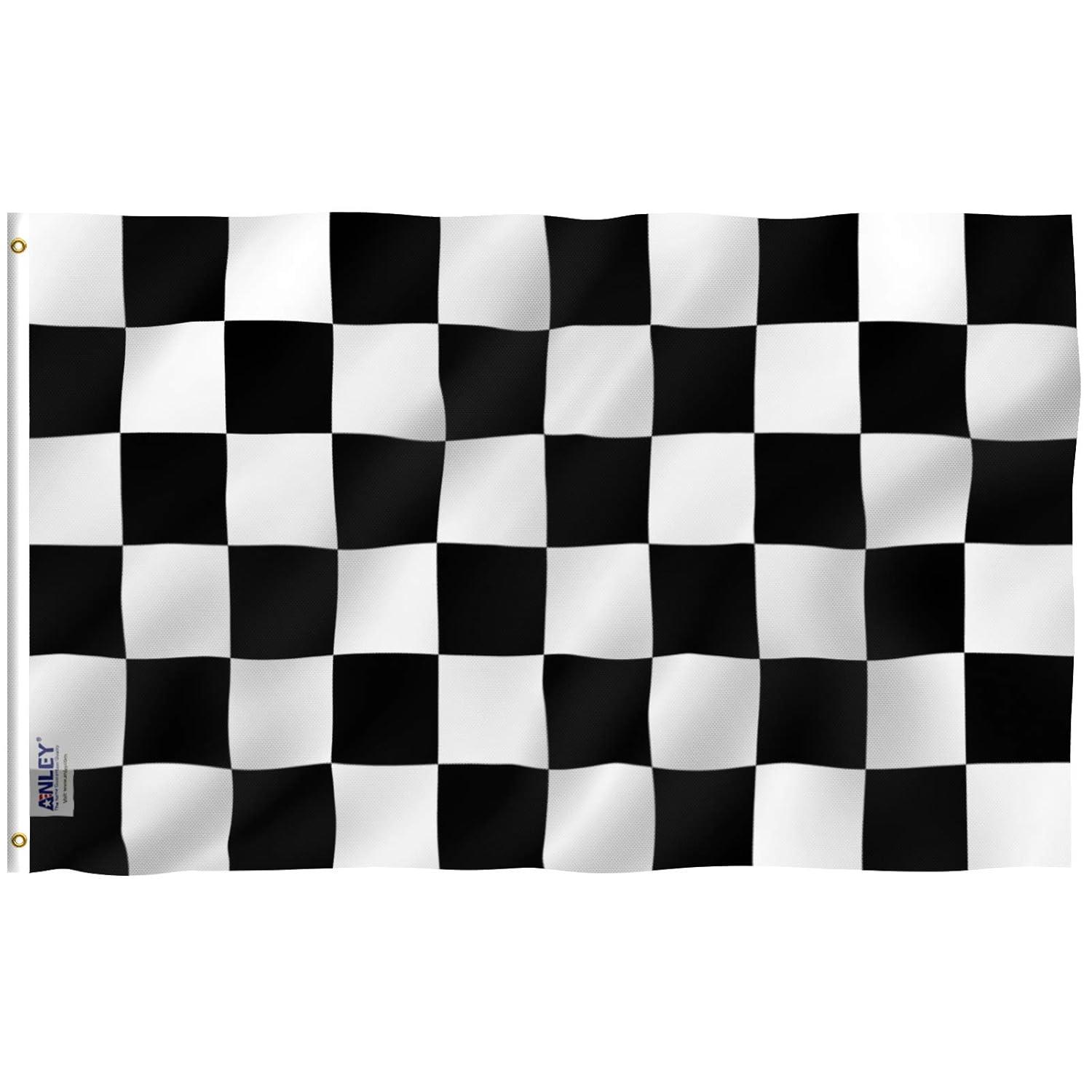 ANLEY 3x5 foot Checkered Flag - Black and White Racing Flags Polyester