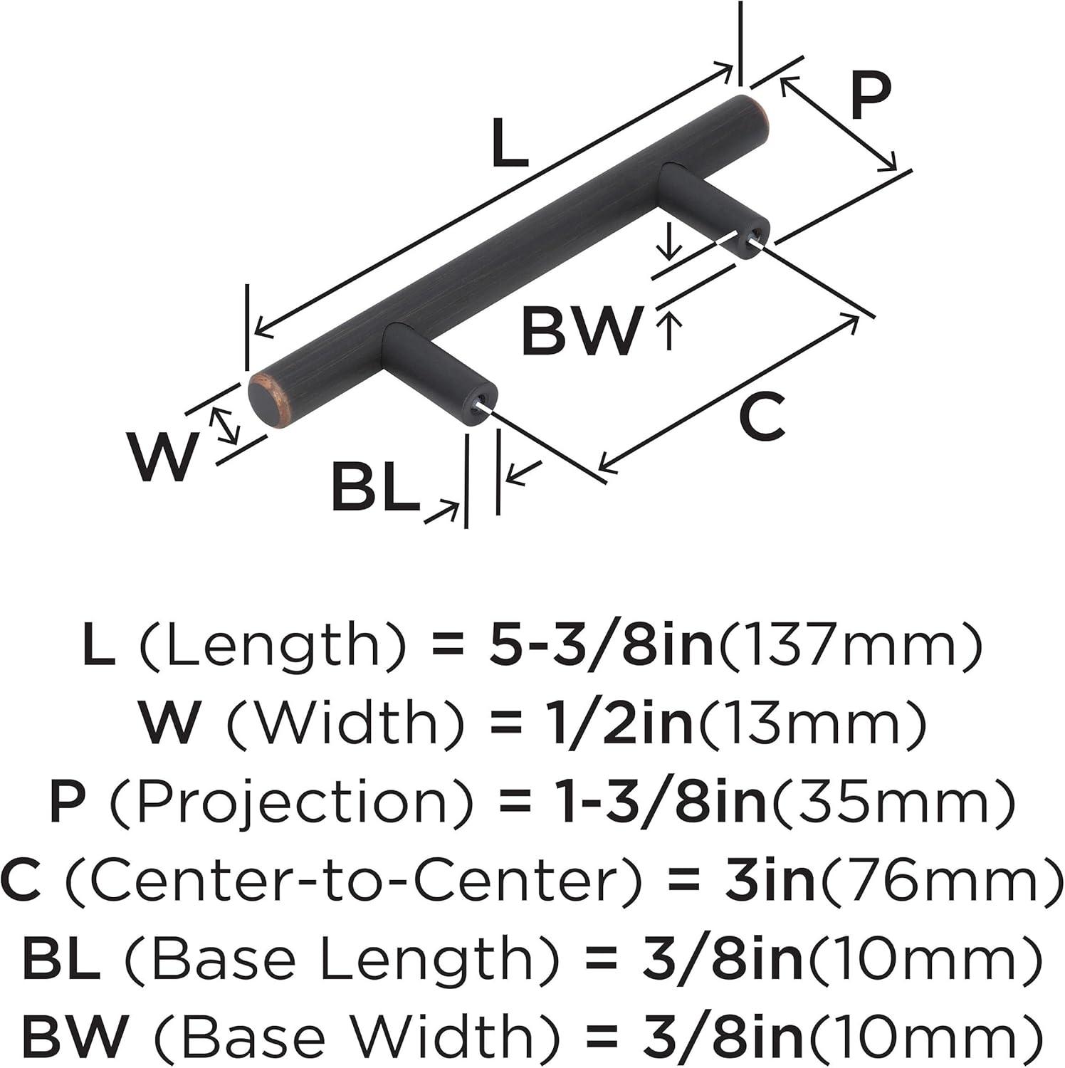 Oil Rubbed Bronze Modern Bar Cabinet Pull with Mounting Hardware