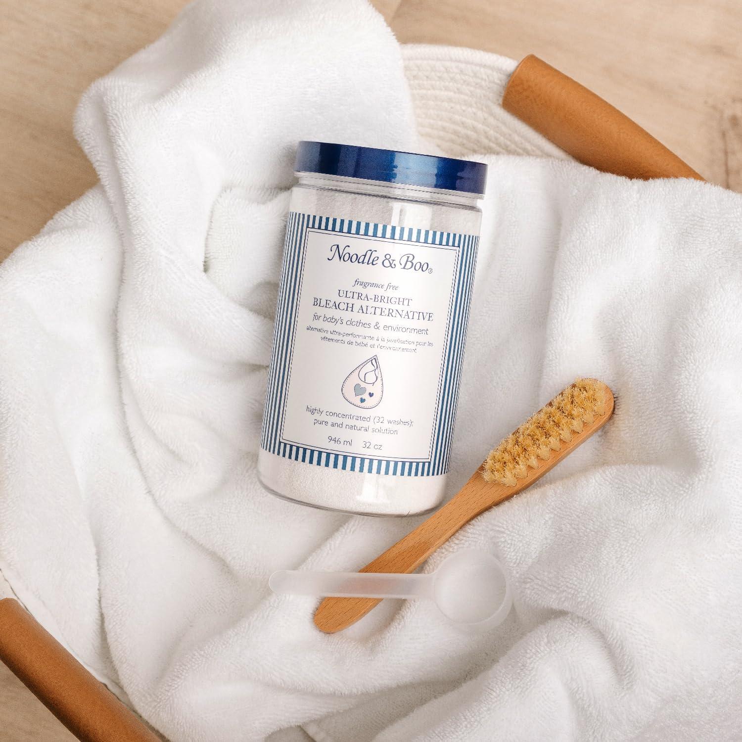 Noodle & Boo Ultra-Bright Newborn Baby Oxygen Bleach Alternative, Concentrated Powder No Chlorine Non-Toxic Fragrance-Free, Sensitive Skin, Hypoallergenic, 32 Wash Loads, 16 oz