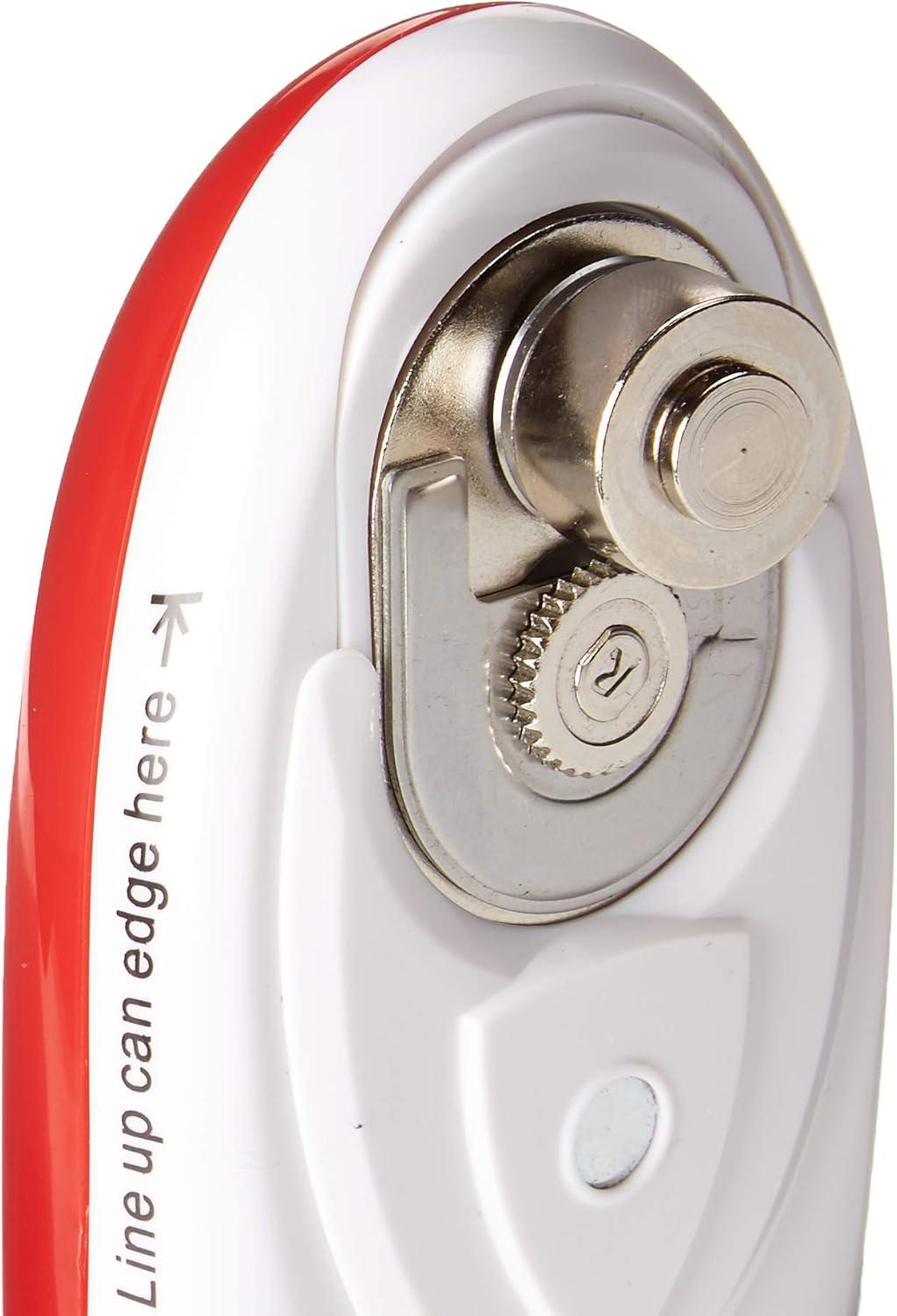 Red and White Hands-Free Automatic Can Opener