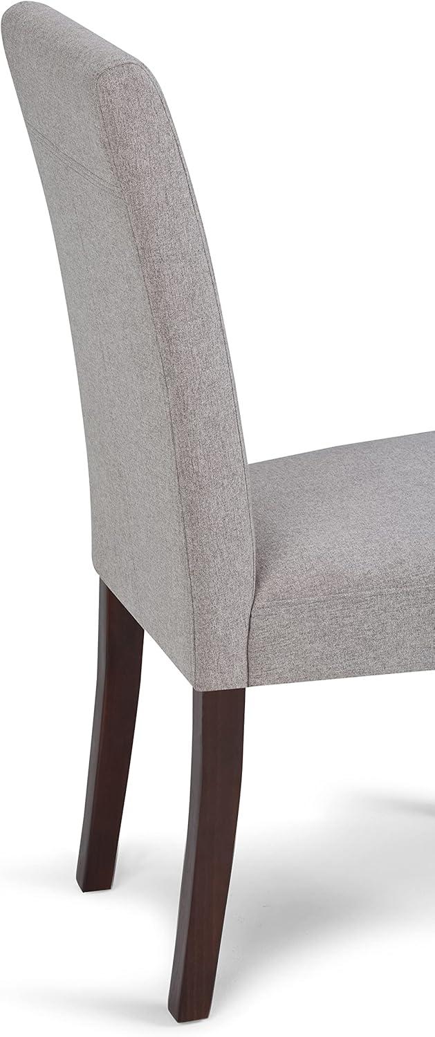 Cloud Grey Linen Upholstered Parsons Side Chair Set