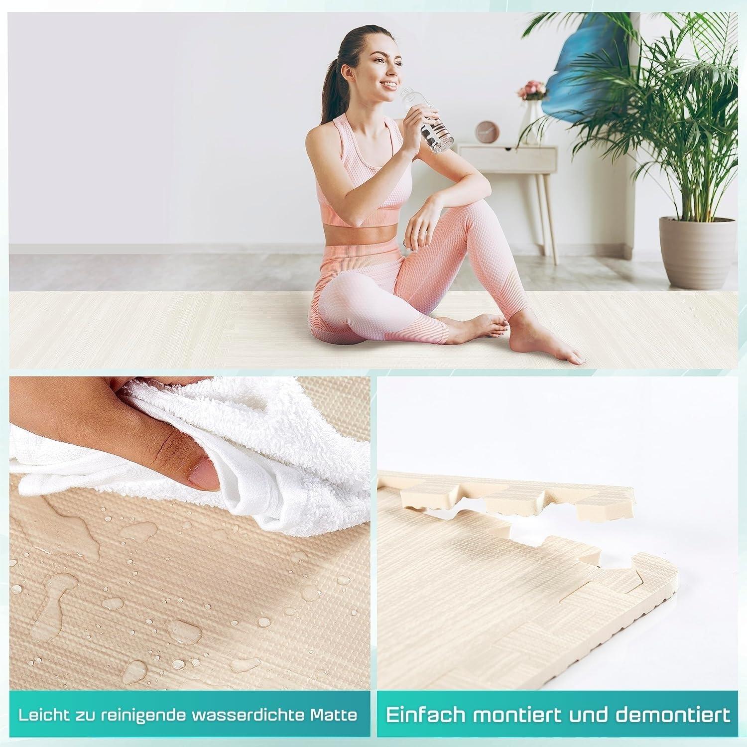 Bme Premium 24'' L x 24'' W x 0.45'' EVA Interlocking Foam Floor Tiles, Non-Slip Gym Mats for Muti-use