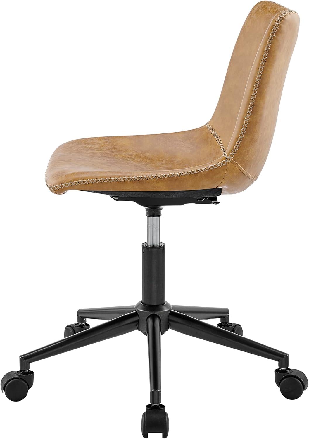 New Pacific Direct Clarke 22" PU and Plywood Swivel Office Chair in Yellow