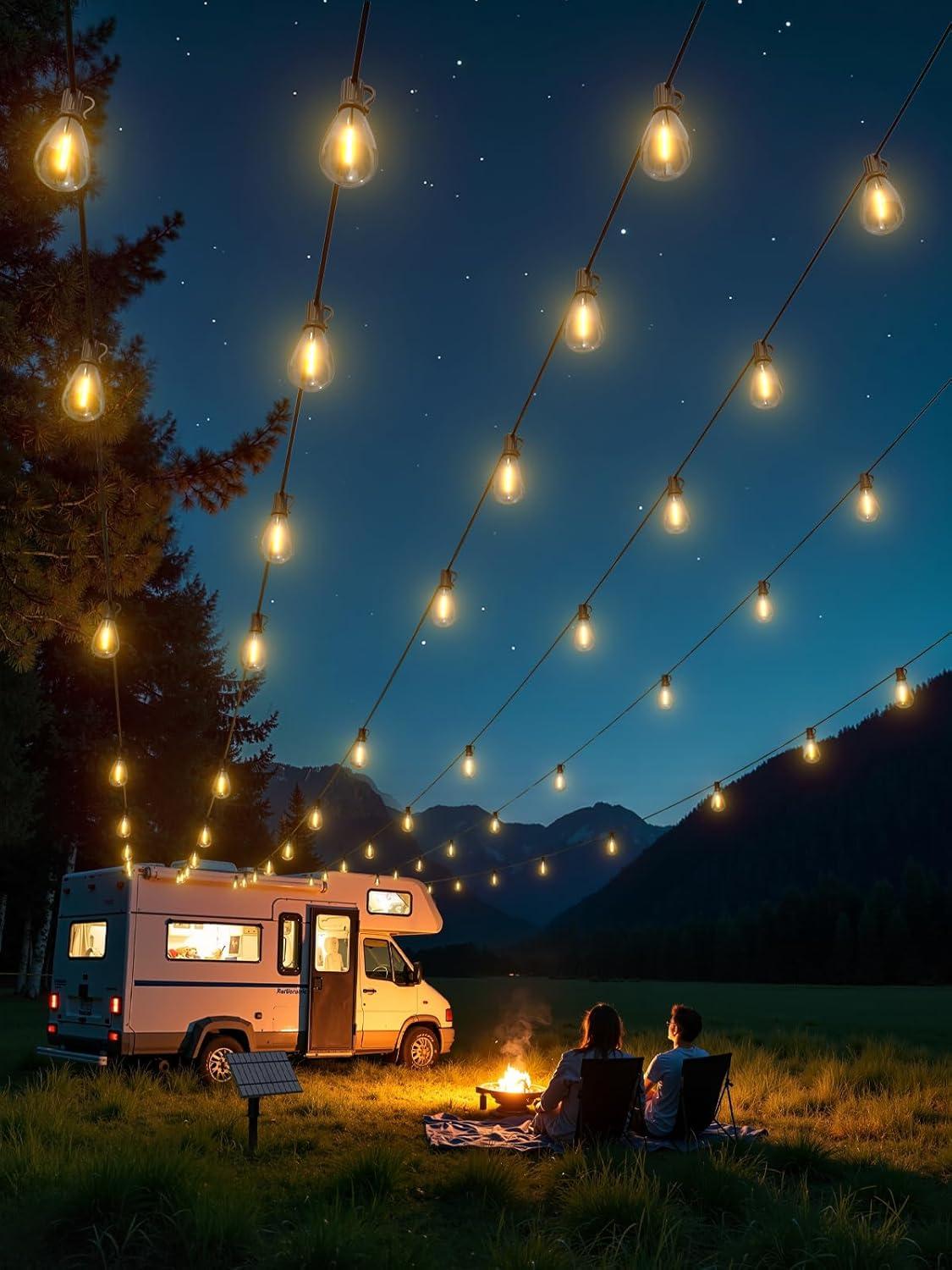 luckystyle 30FT LED Outdoor String Lights with 8+1 Edison Shatterproof Waterproof Bulbs, 2700K Commercial Grade Patio Lights, Heavy Duty Outside Hanging Outdoor Lights for Garden Porch Deck Decor