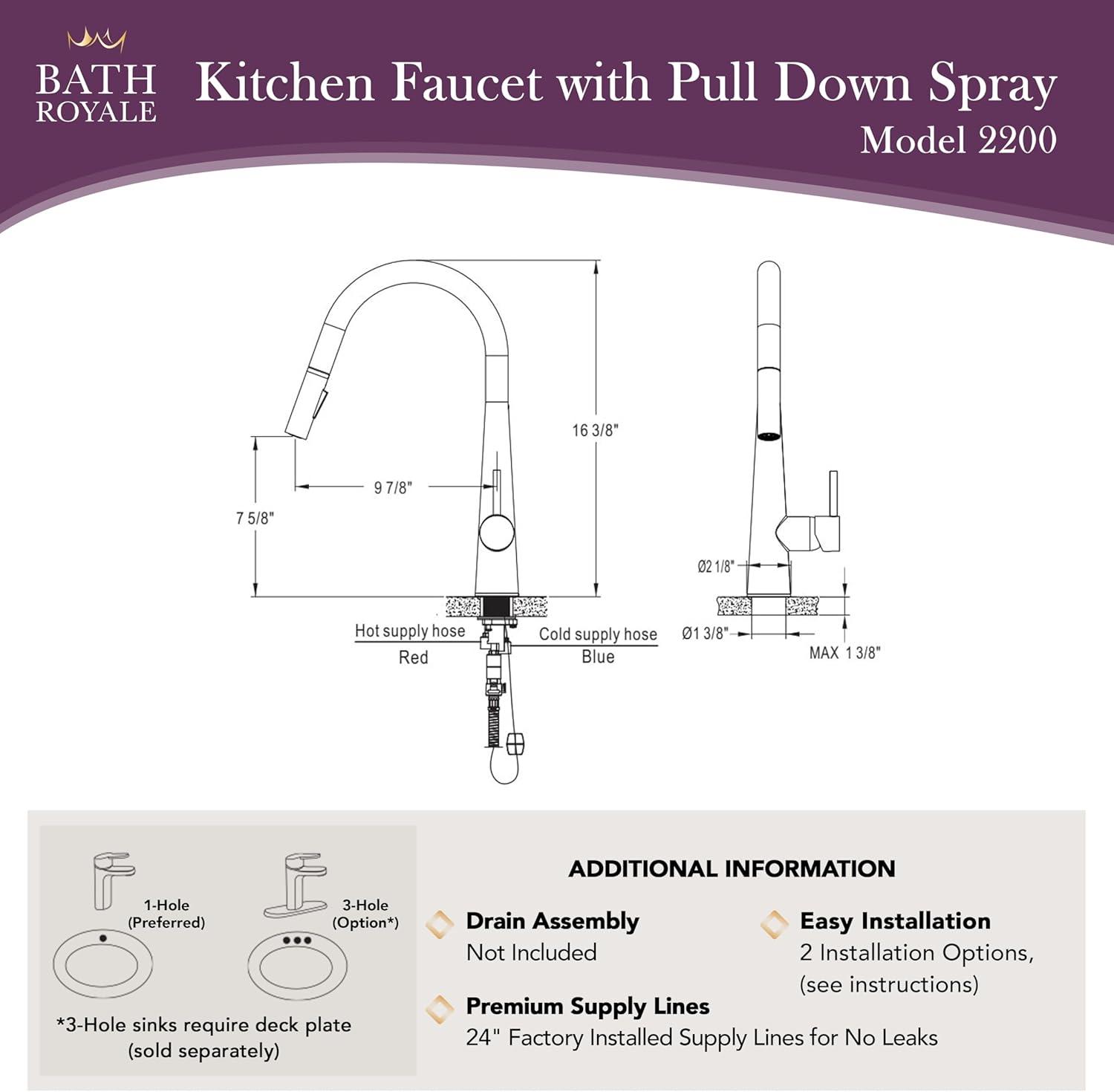 Stainless Steel Single Handle Pull-Out Spray Kitchen Faucet