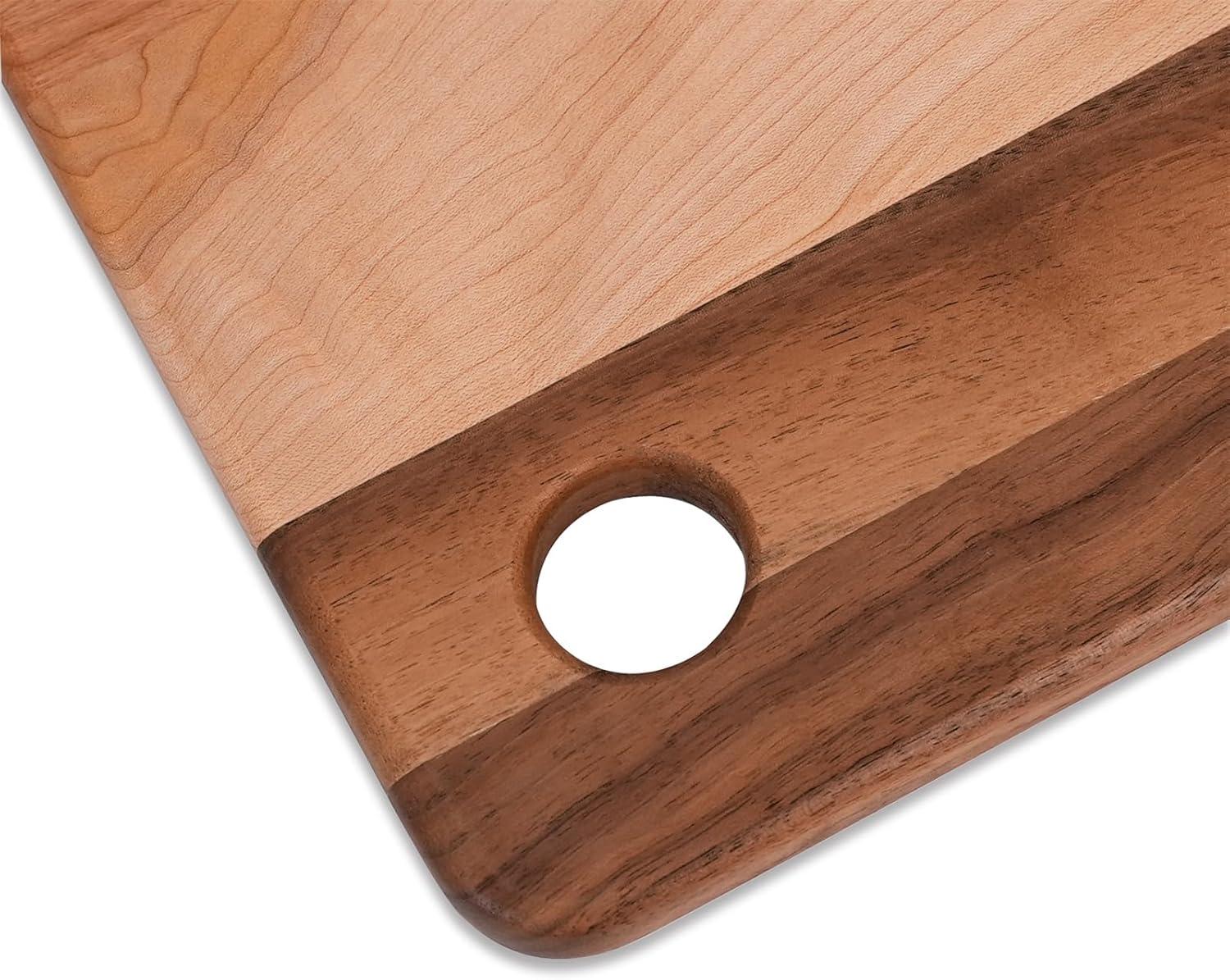 CONSDAN CONSDAN Mixed Hardwood Cutting Board, Food-Safe Kitchen Chopping Board for Meat, Vegetables, Fruits