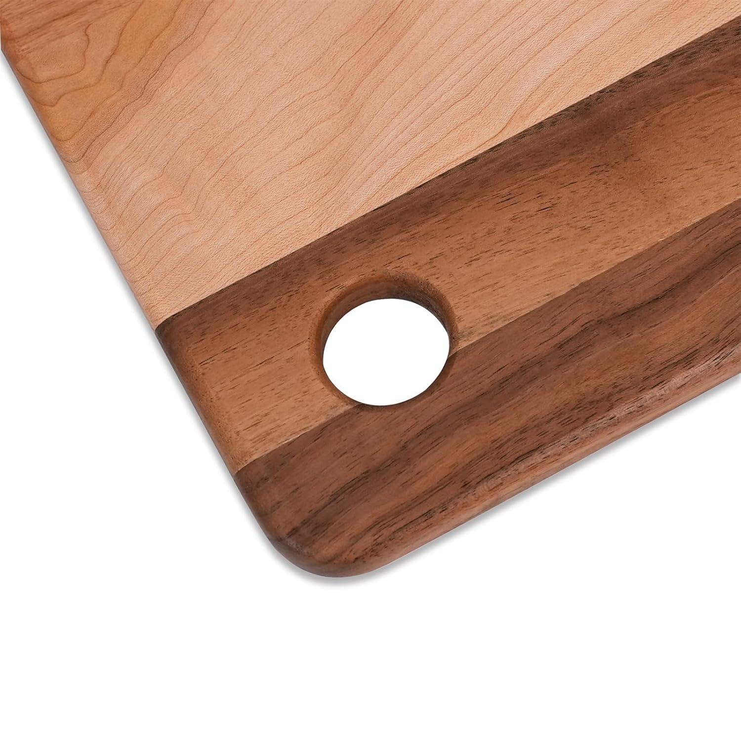 CONSDAN CONSDAN Mixed Hardwood Cutting Board, Food-Safe Kitchen Chopping Board for Meat, Vegetables, Fruits