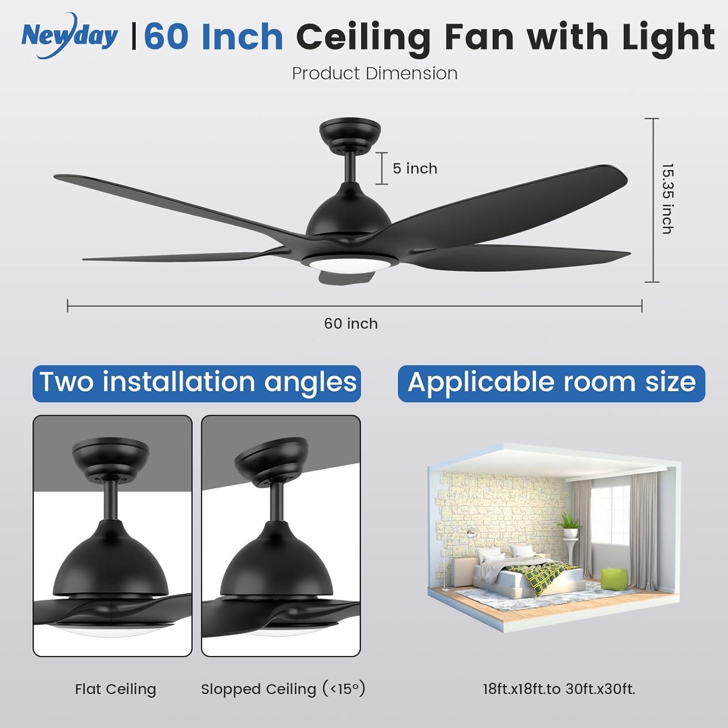 48 in. Indoor White Ceiling Fan with Integrated Dimmable LED Light Kit and Remote Control