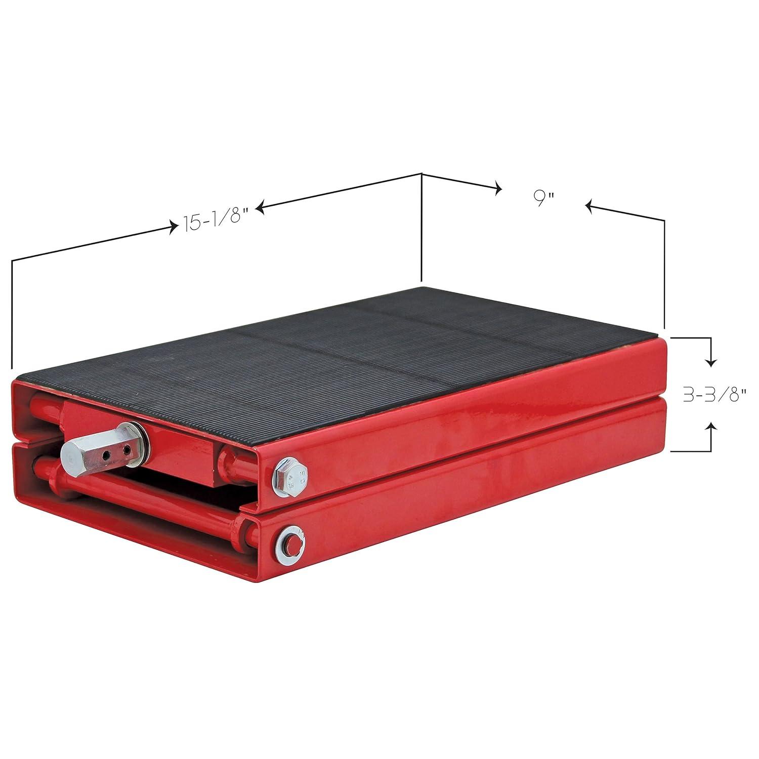 Extreme Max 5001.5044 1100 lb. Motorcycle Scissor Jack for Repair and Maintenance - Wide Non-Slip Padded Deck (9" x 15-1/8")