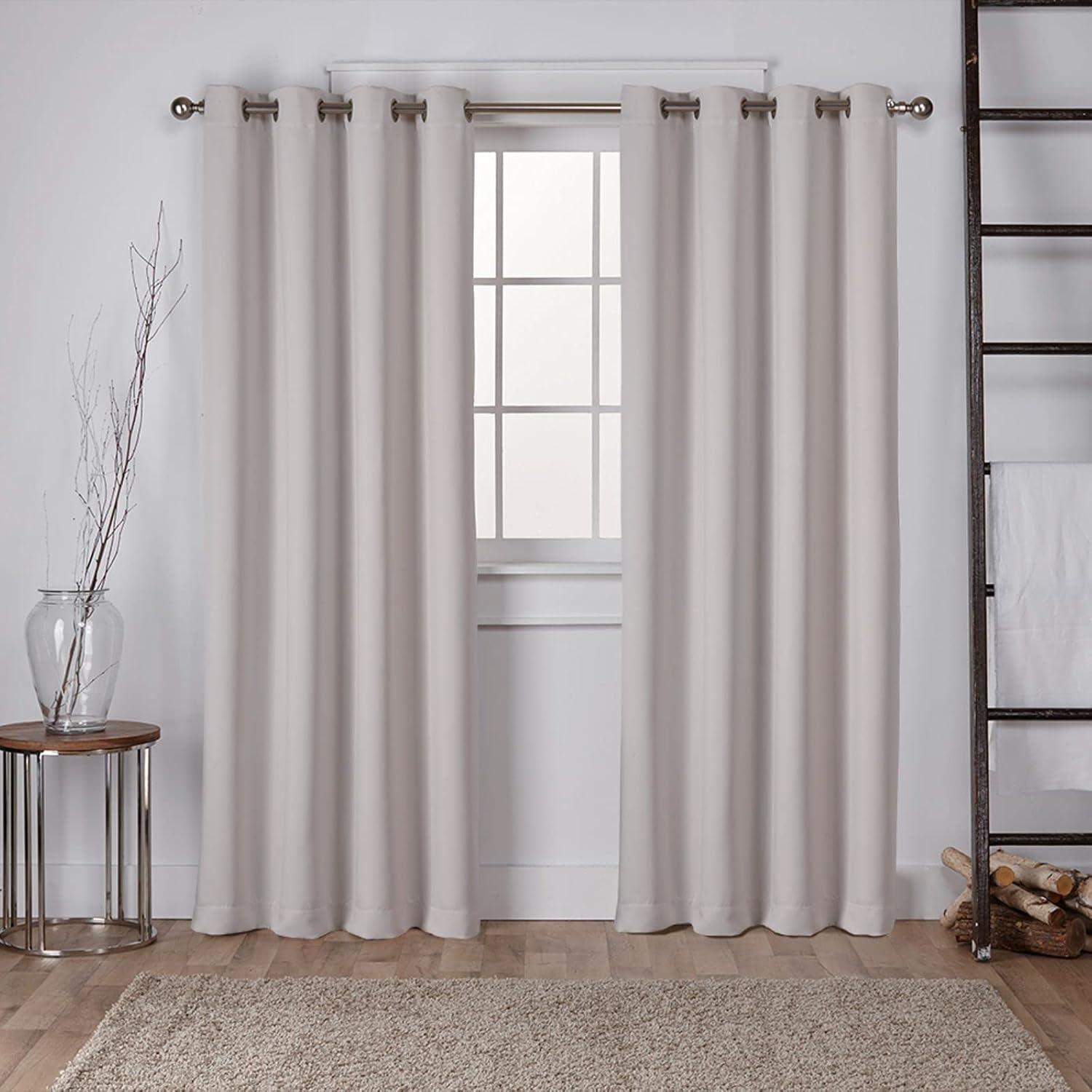 Set of 2 Sateen Twill Weave Insulated Blackout Grommet Top Window Curtain Panels - Exclusive Home