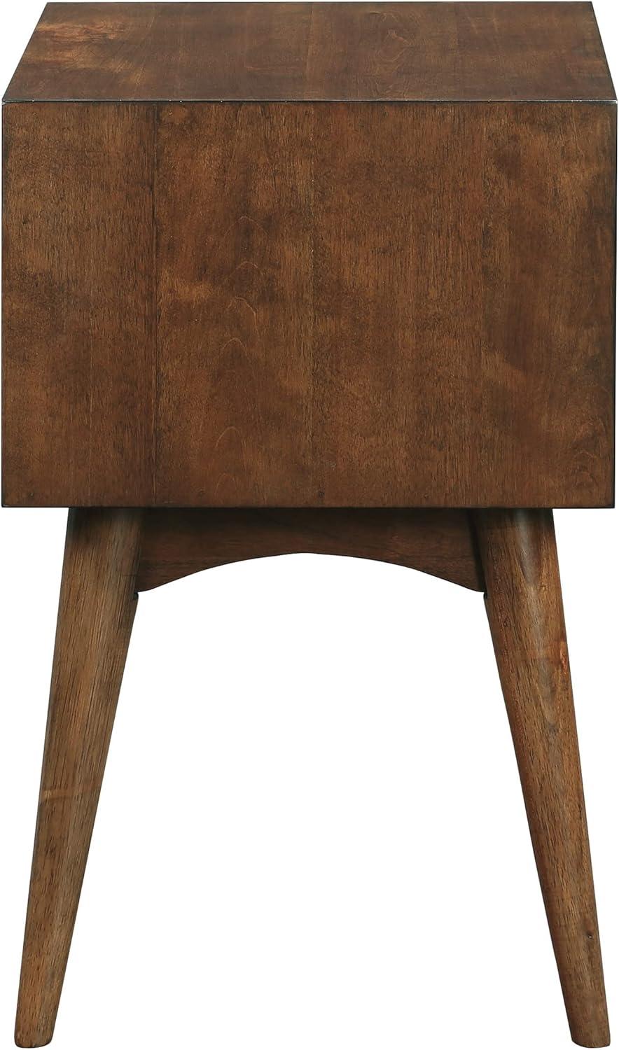 Copenhagen Wood Accent Table with Drawer in Walnut Finish