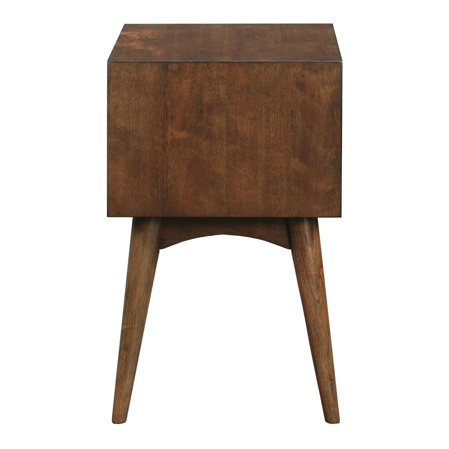 Copenhagen Wood Accent Table with Drawer in Walnut Finish