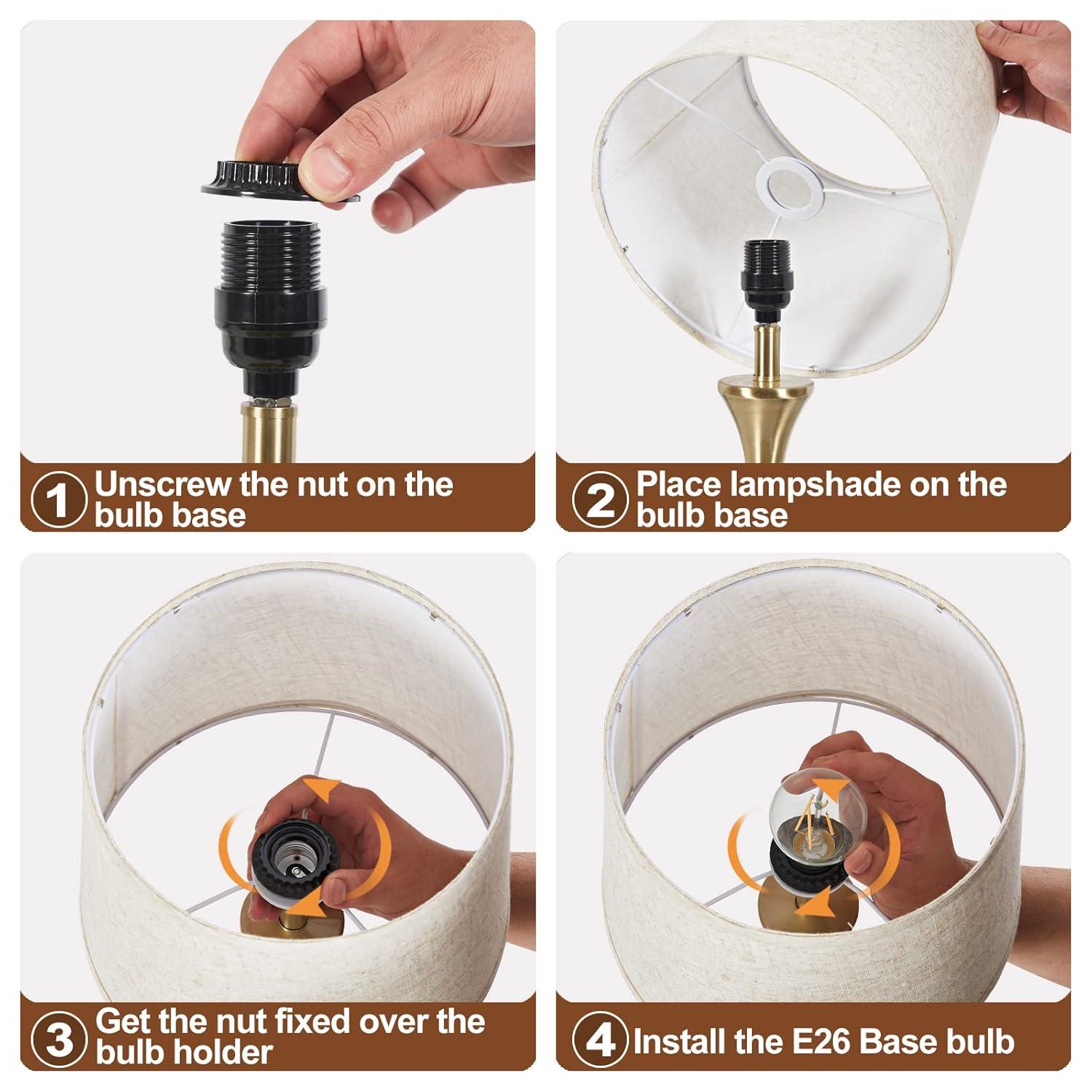 GyroVu Vintage Bedside Lamp Set of 2,Farmhouse Table Lamp Touch Control 3-Way Dimmable End Table Lamp with 2 USB Port, Desk Lamp Modern Nightstand Lamp for Living Room Bedroom Hotel Office