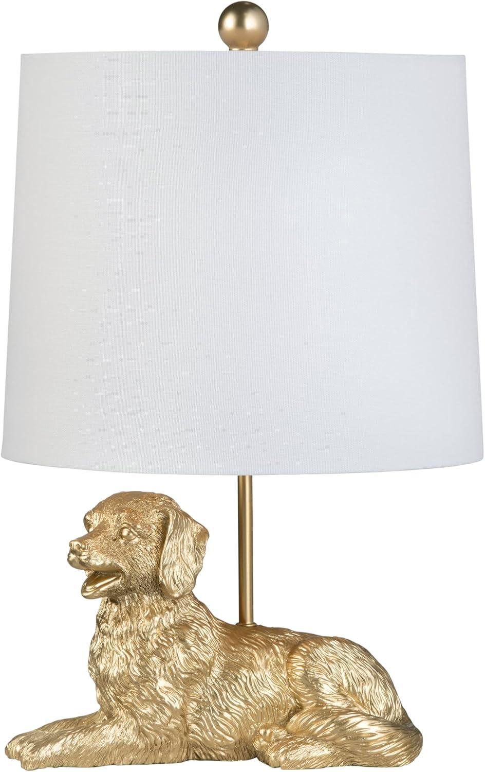 Crestview Collection 18.5" Golden Retriever Dog Table Lamp w/White Linen Shade