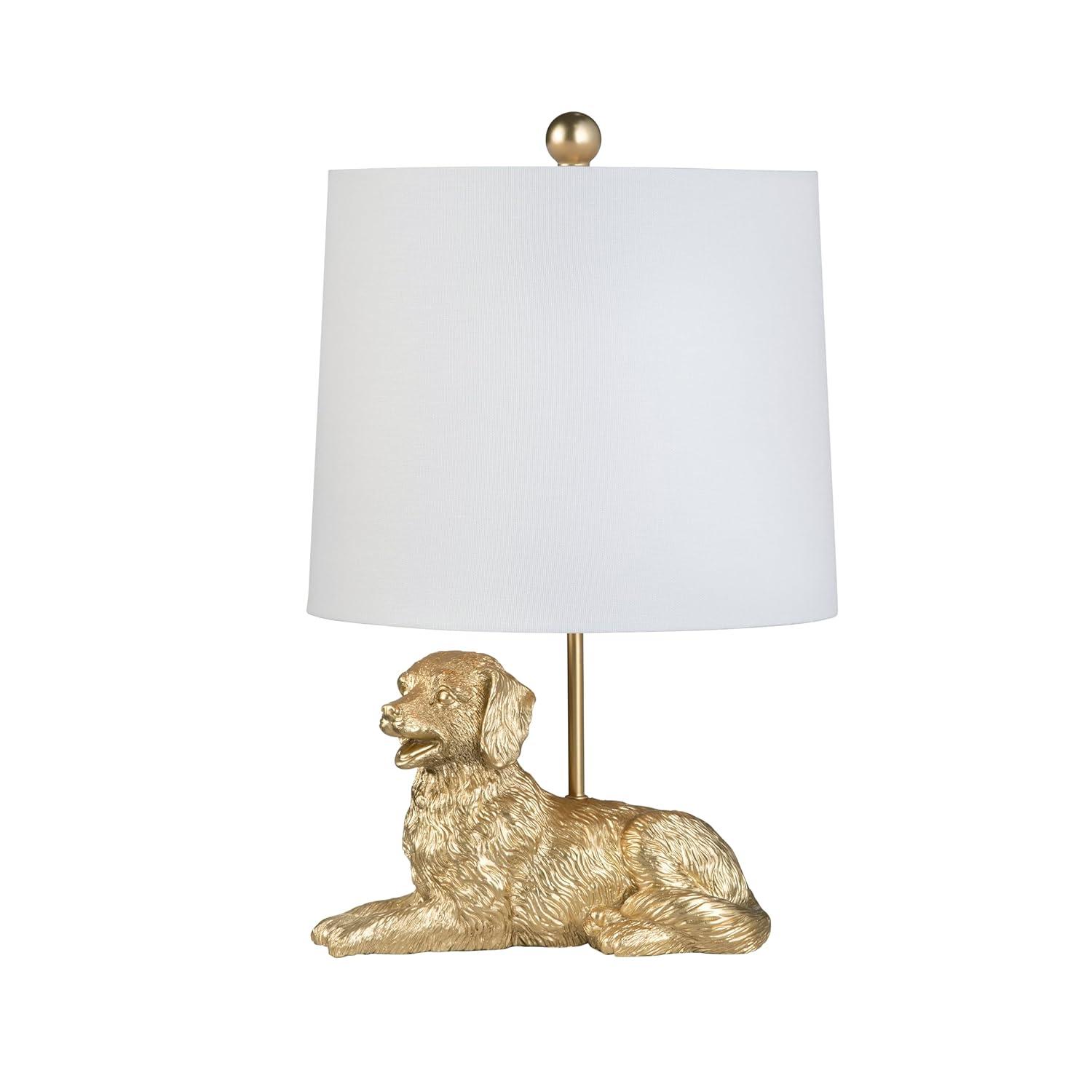 Crestview Collection 18.5" Golden Retriever Dog Table Lamp w/White Linen Shade