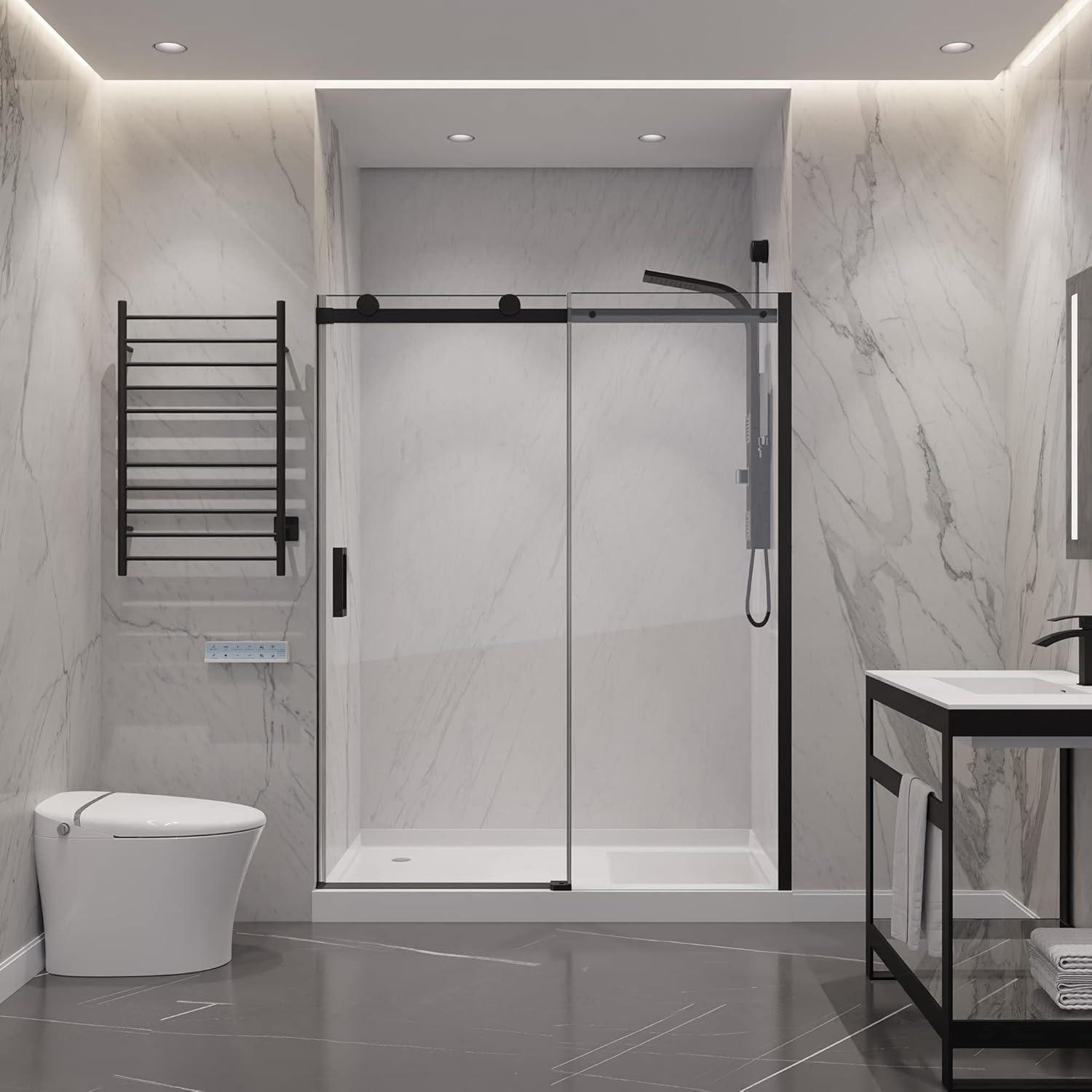 Rhodes 60" W x 76" H Single Sliding Frameless Shower Door