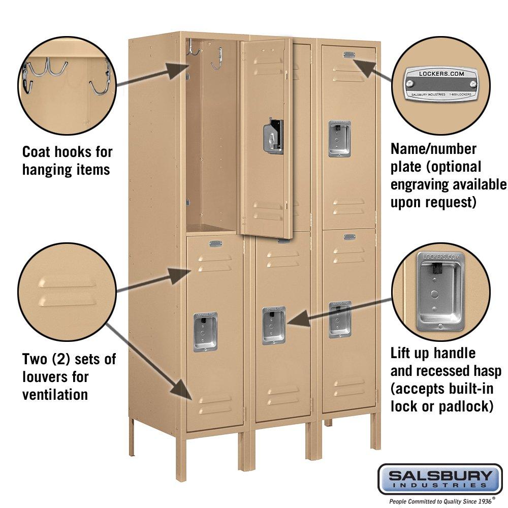 Salsbury Industries Metal 2 - Tier 36'' with Padlock